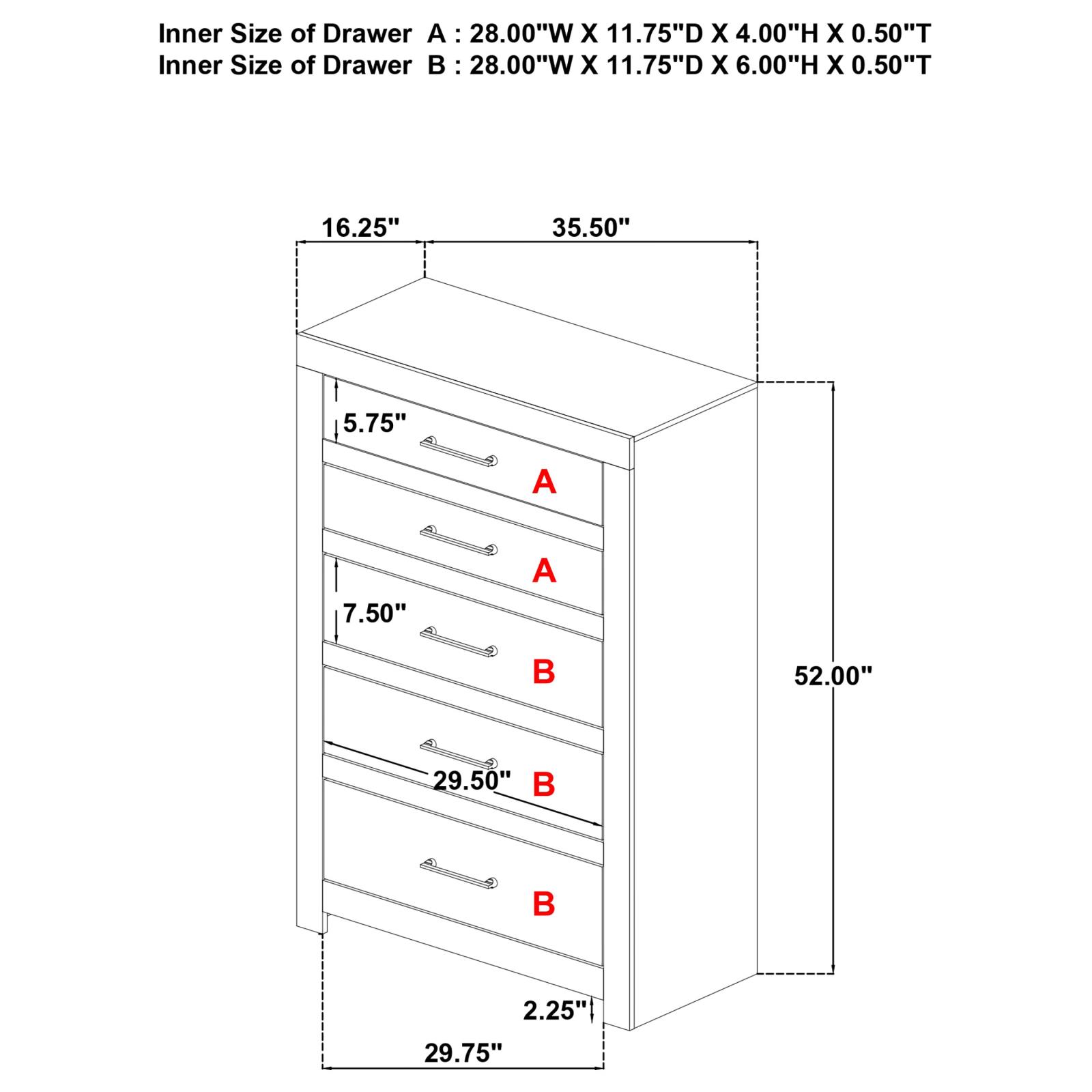Hendricks 5-drawer Bedroom Chest of Drawers Light Oak - Image 13