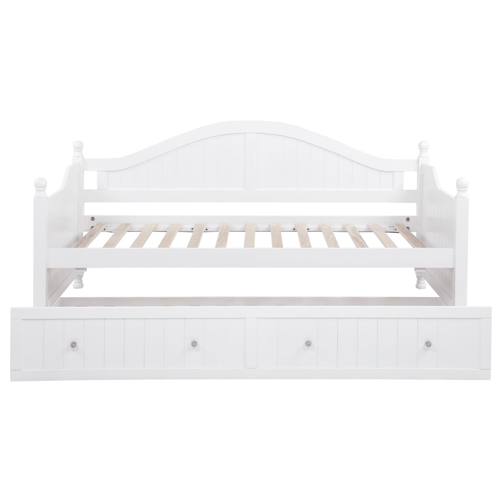 Julie Ann Wood Twin Daybed with Trundle White - Image 6