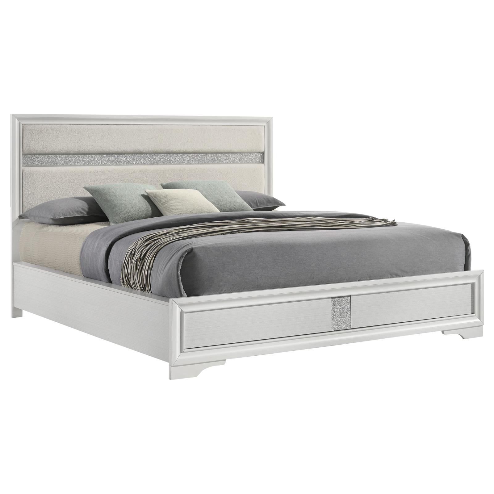 Miranda 54-inch Upholstered California King Panel Bed - Image 4