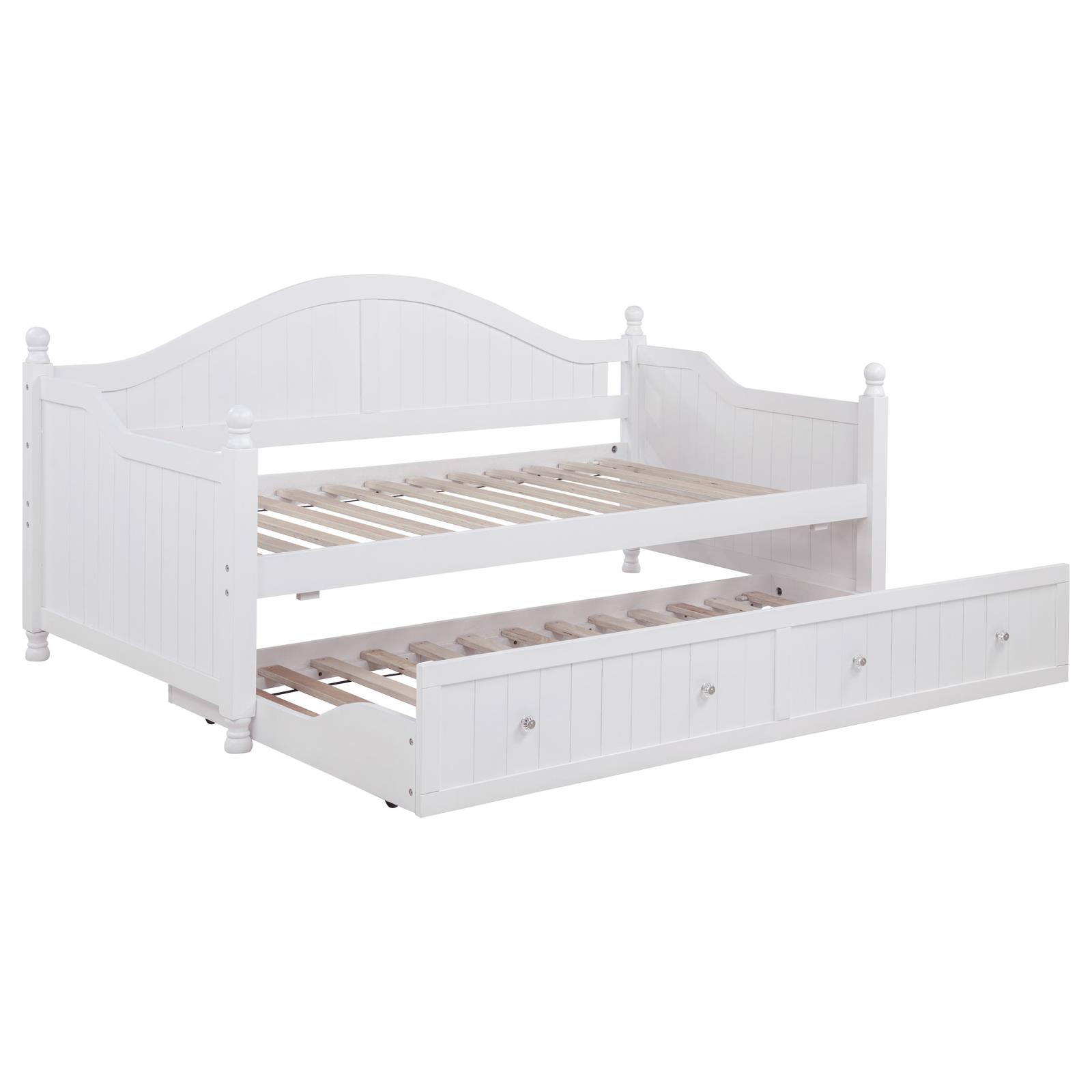 Julie Ann Wood Twin Daybed with Trundle White - Image 3
