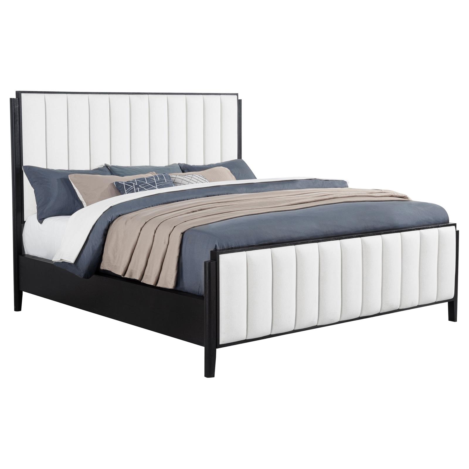 Brookmead 60-inch Upholstered California King Bed Black - Image 3
