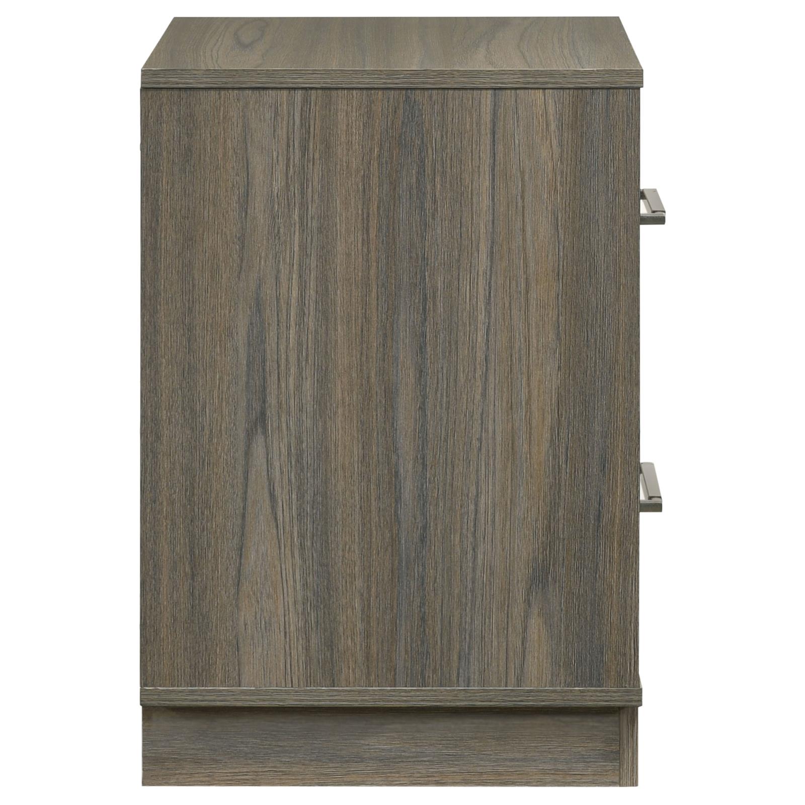 Fenwick 2-drawer Nightstand Bedside Table Grey Oak - Image 9