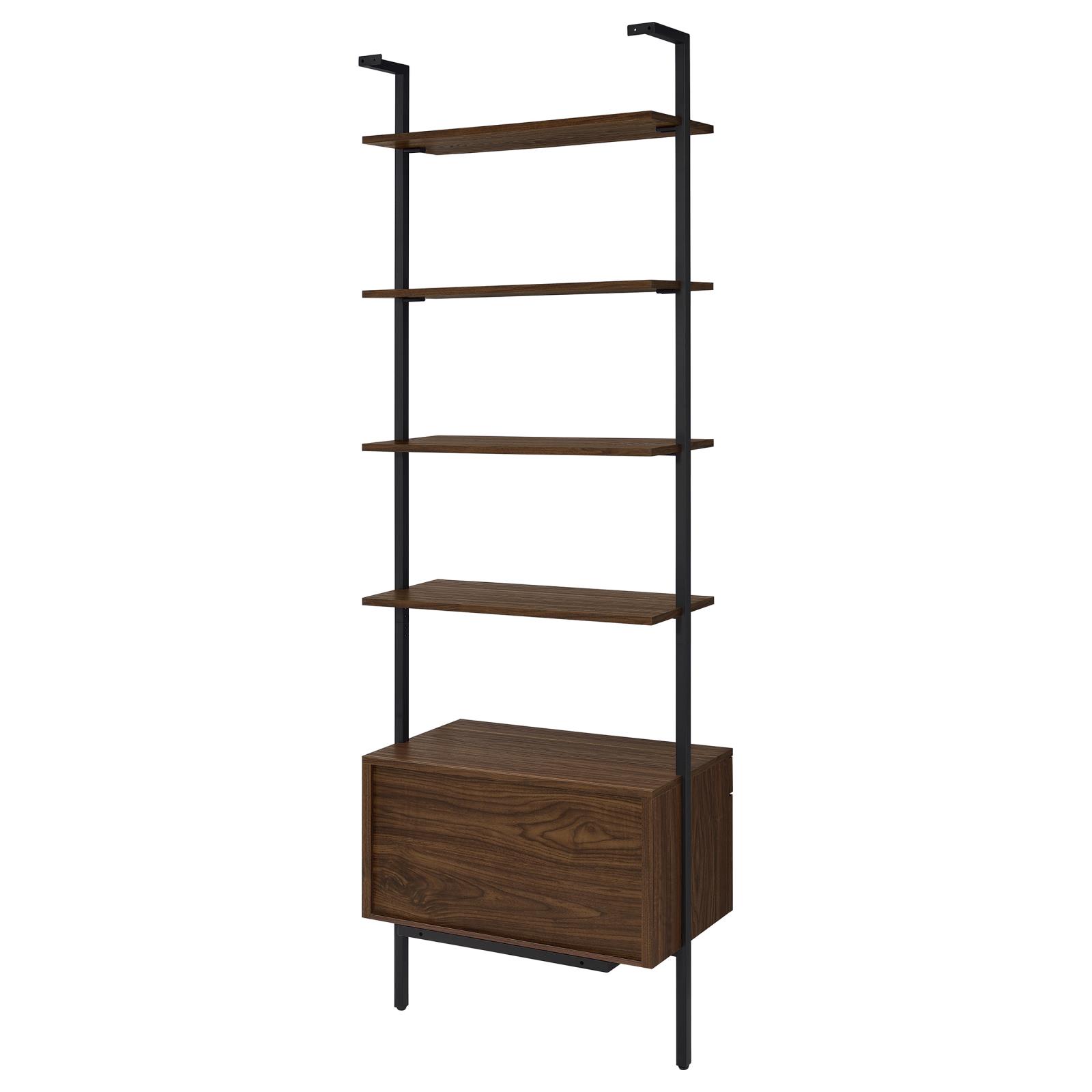 Owens 96-inch 4-shelf Storage Wall Bookshelf Walnut - Image 9