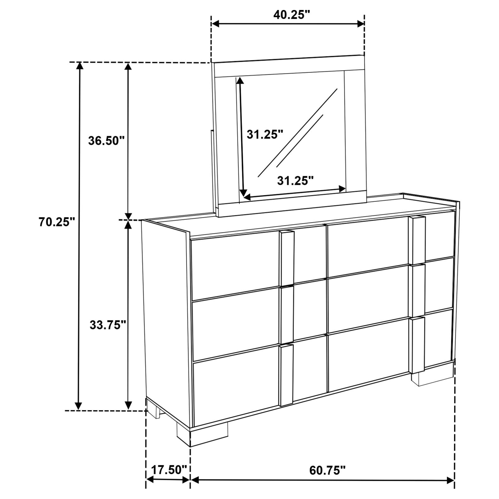Hyland 6-drawer Dresser with Mirror Natural - Image 14