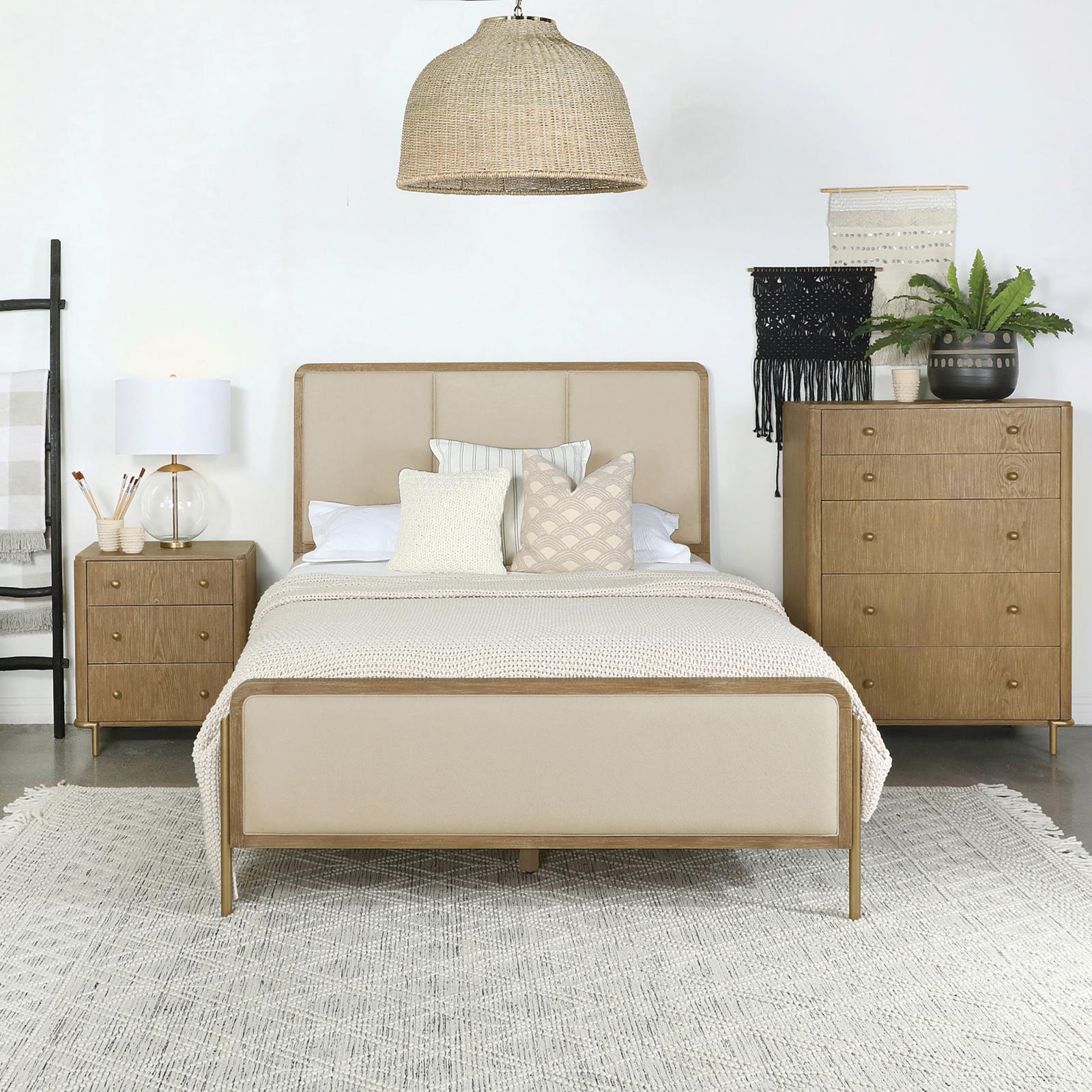 Arini 56-inch Queen Panel Bed Cream and Sand Wash - Image 2