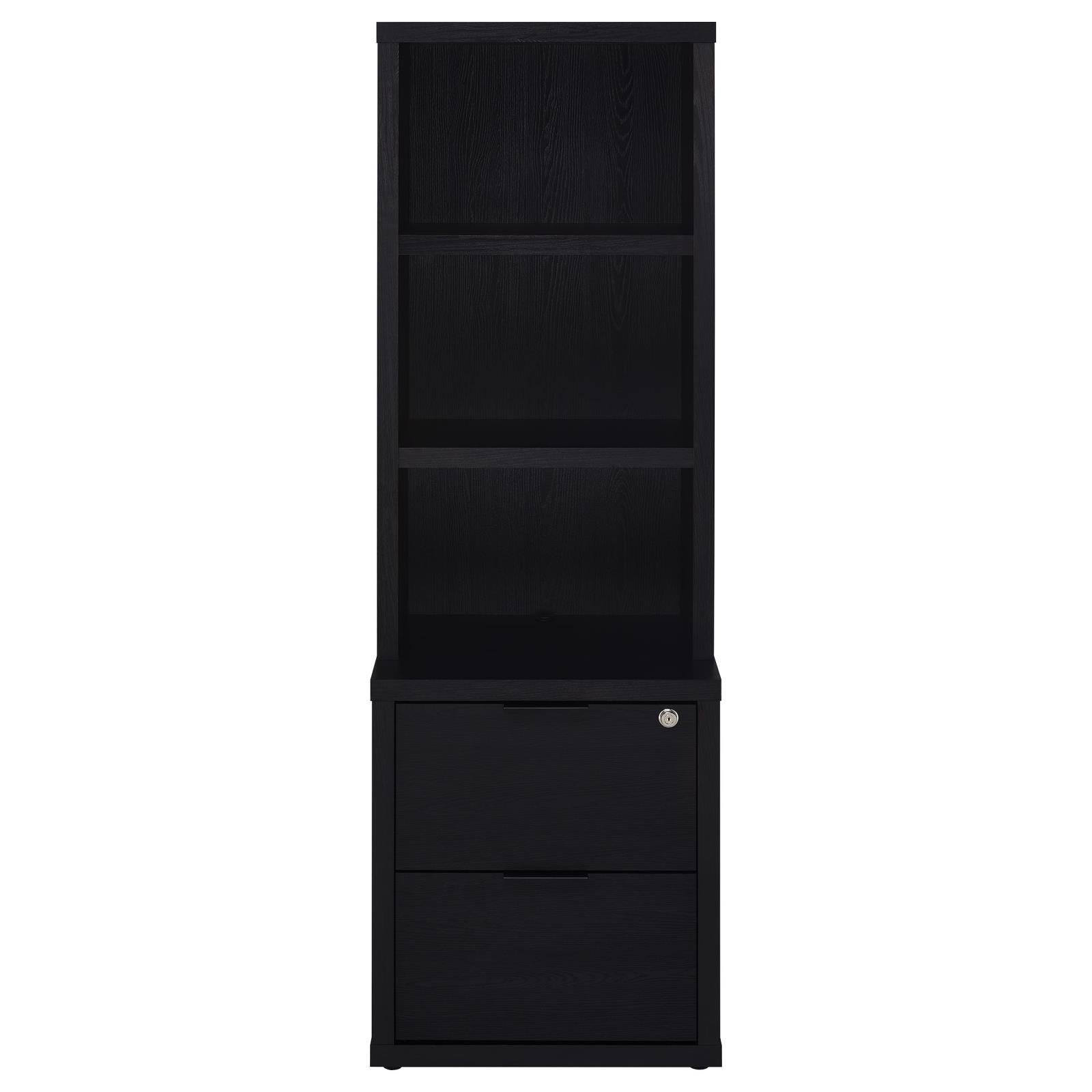 Westpark 3-piece Wall Unit Bookcase Set with USB Black - Image 5