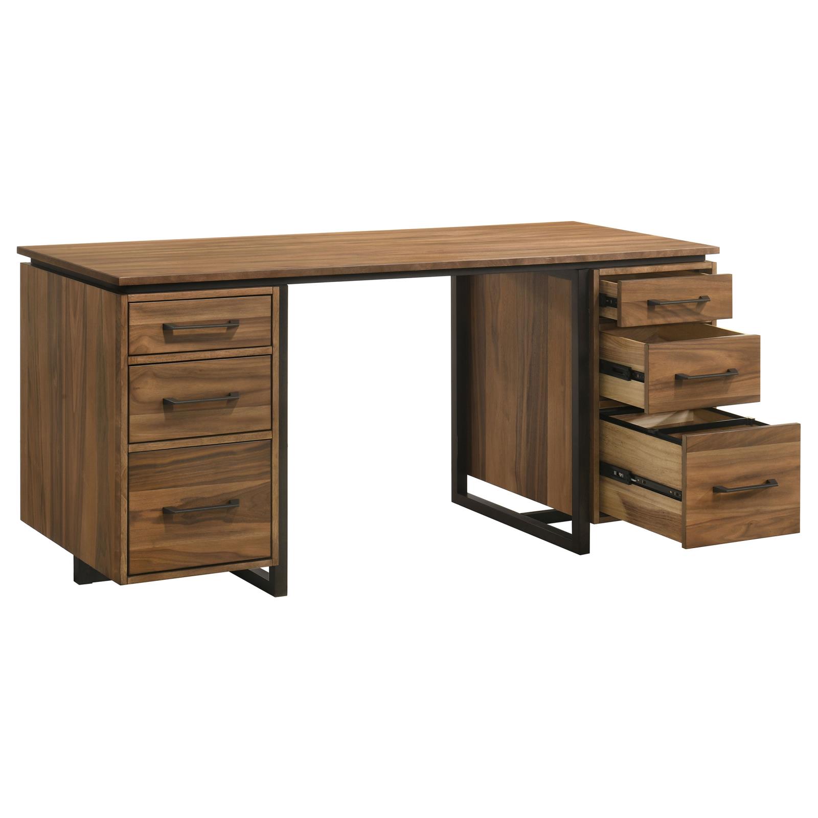Berhalter 6-Drawer Double Pedestal File Computer Desk - Image 4