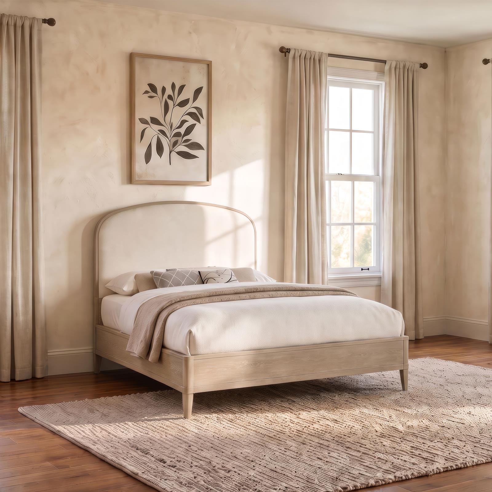 Lucaire Queen Upholstered Panel Bed Sandstone - Image 2