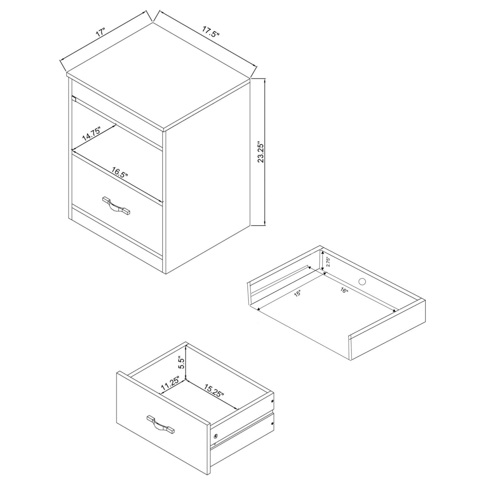 Fabre 1-drawer Extendable Top Nightstand Bedside Table Mango - Image 12