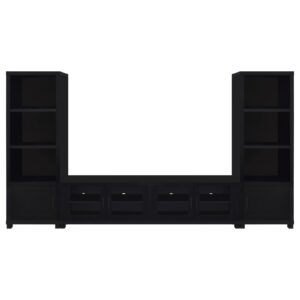 Sachin 3-piece Entertainment Center 79-inch TV Stand Black