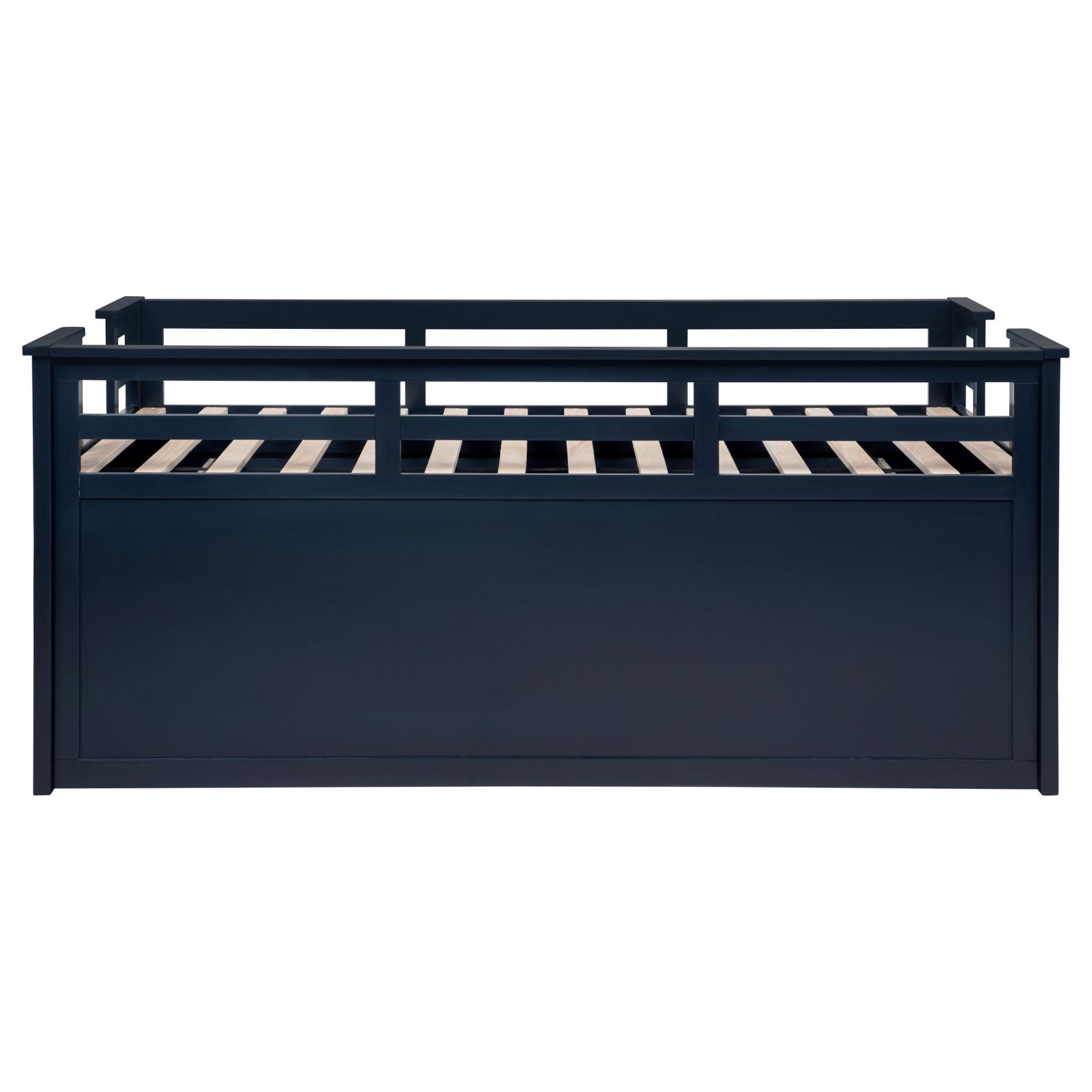 Carlsbad Wood Twin Captains Bed With Trundle Navy Blue - Image 11
