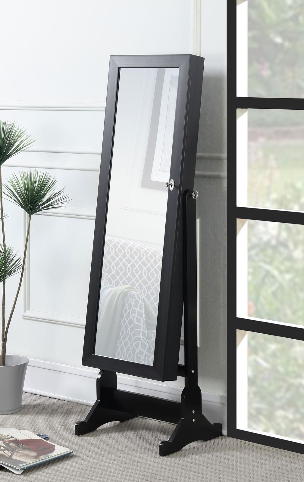 Tutuola Cheval Mirror with Jewelry Storage Black - Image 2