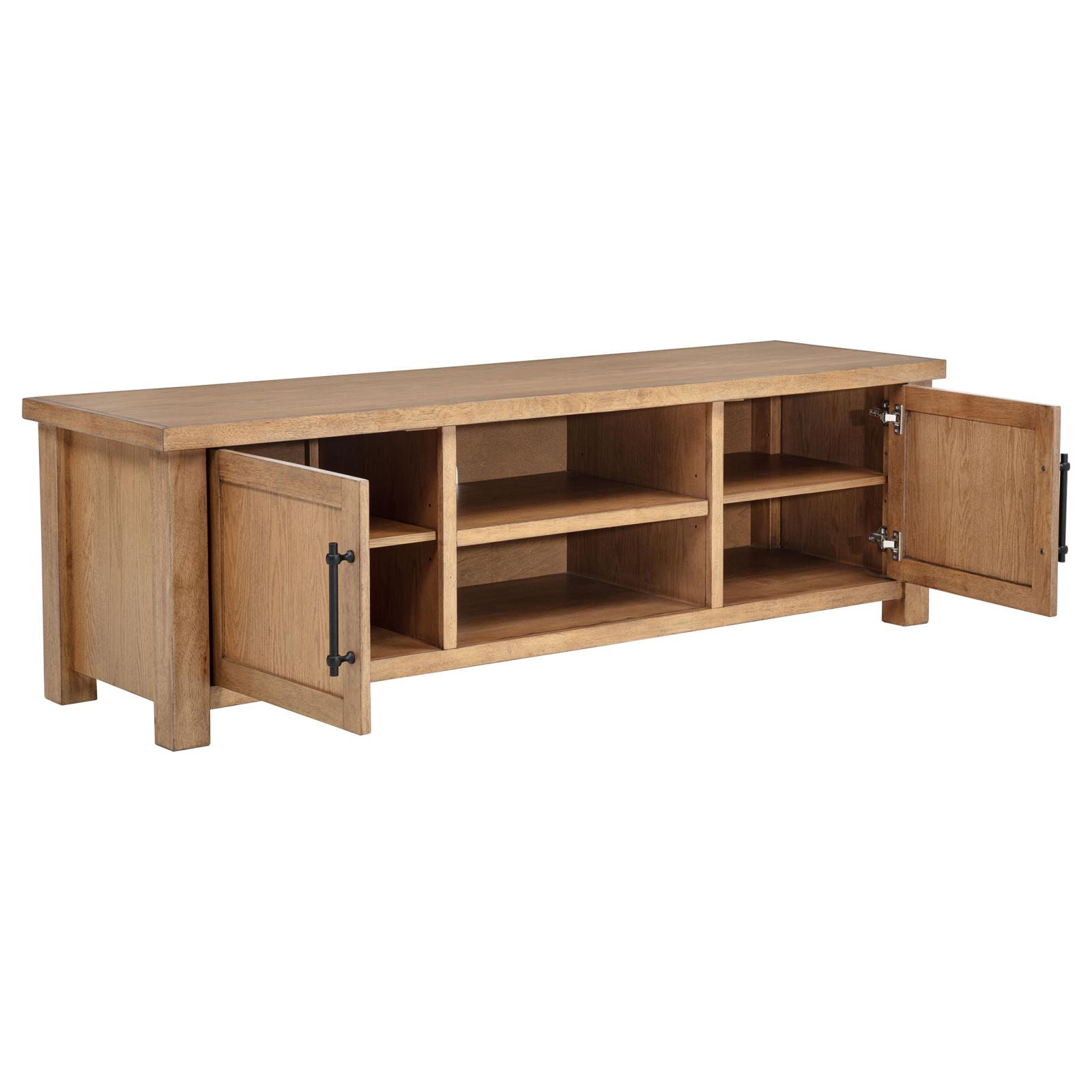 Beasley 2-Door 71-Inch Wood TV Stand Media Console Golden Oak - Image 3