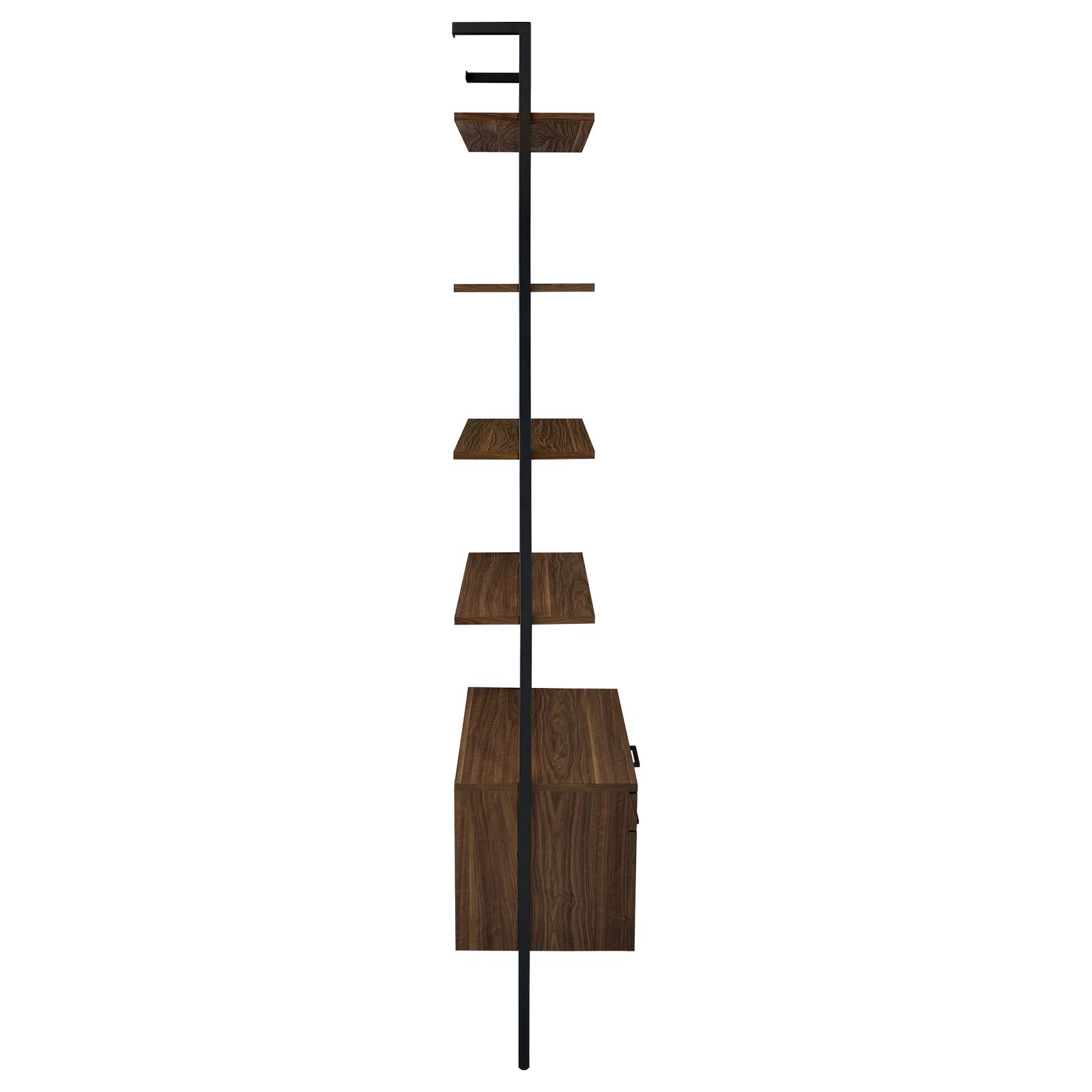 Owens 96-inch 4-shelf Storage Wall Bookshelf Walnut - Image 10
