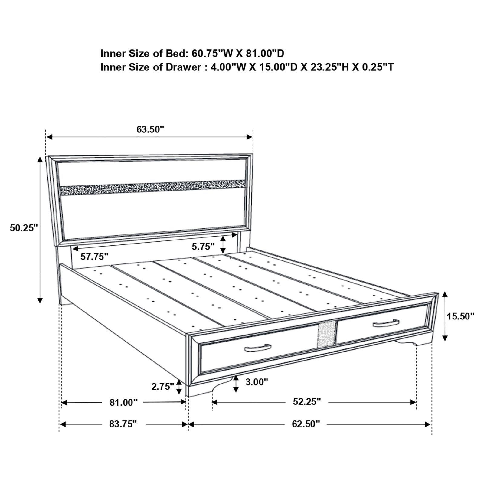 Miranda 51-inch Wood Queen Storage Panel Bed - Image 18