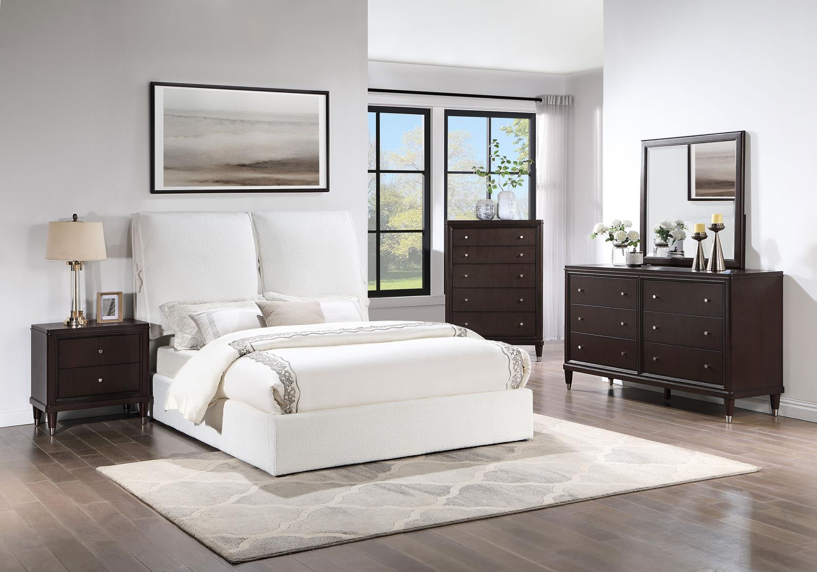 Gwendoline Upholstered Queen Panel Bed White - Image 14