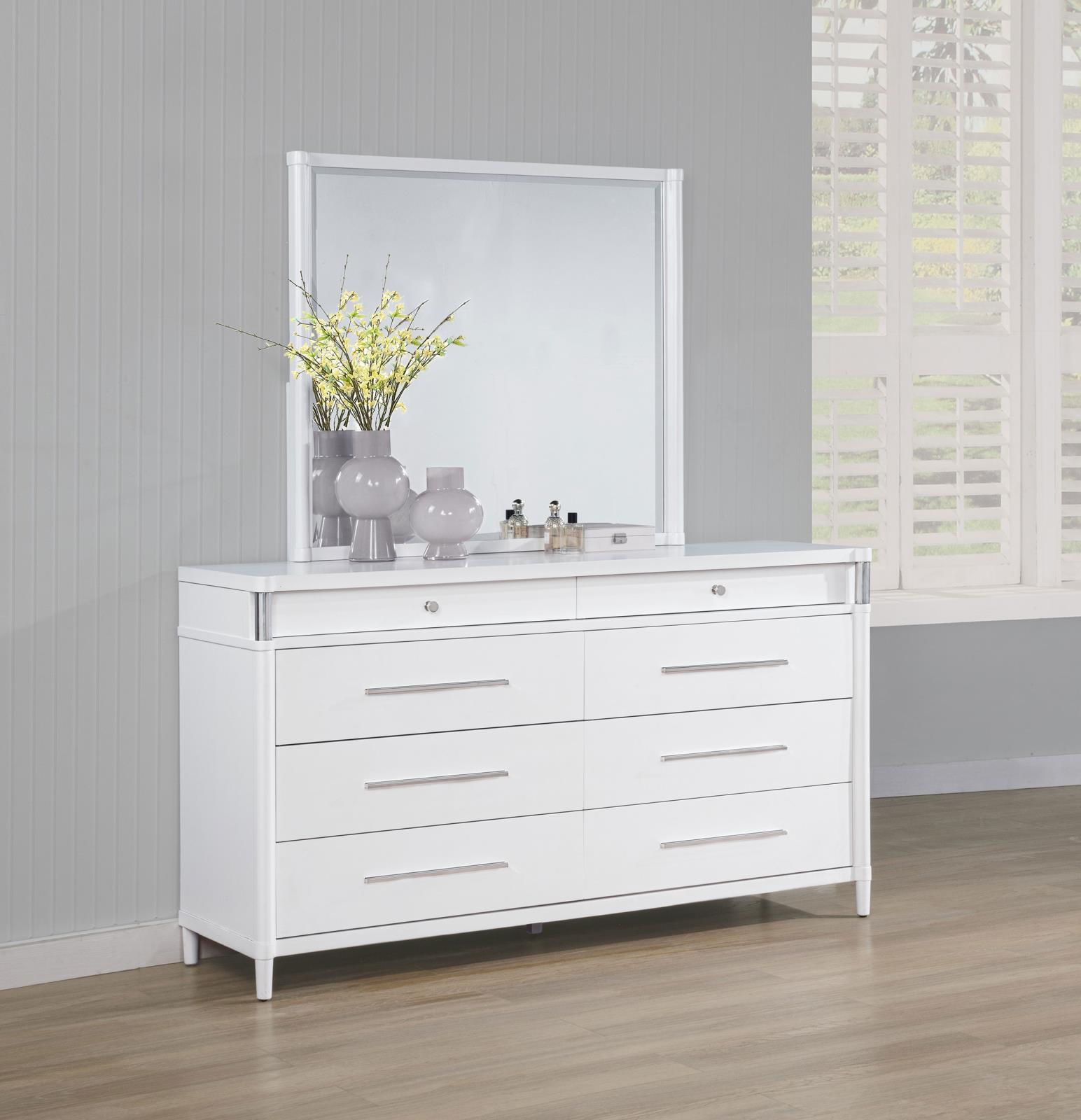 Gracemont 8-drawer Bedroom Dresser with Mirror White - Image 2