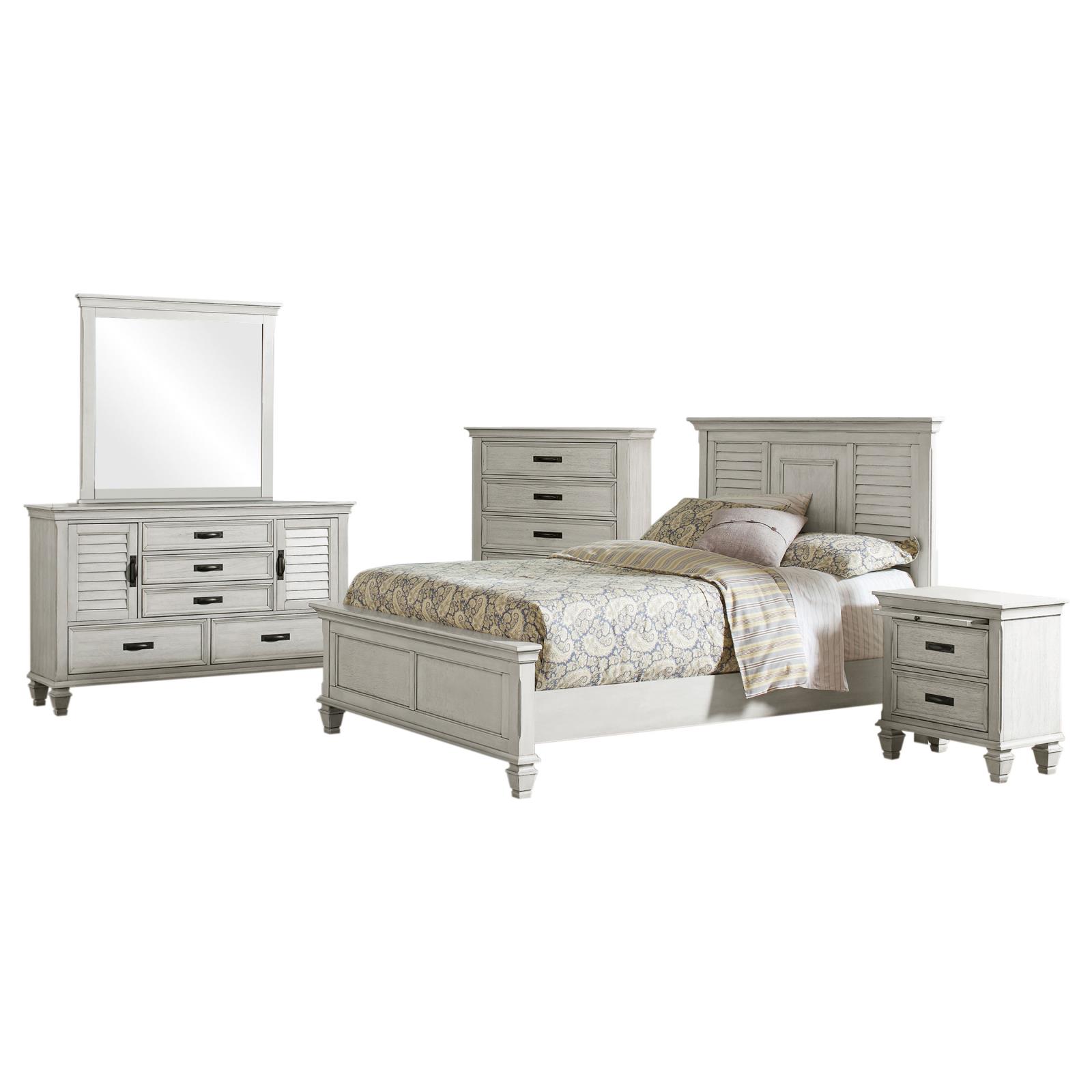 Franco Bedroom Set Distressed White - Image 14