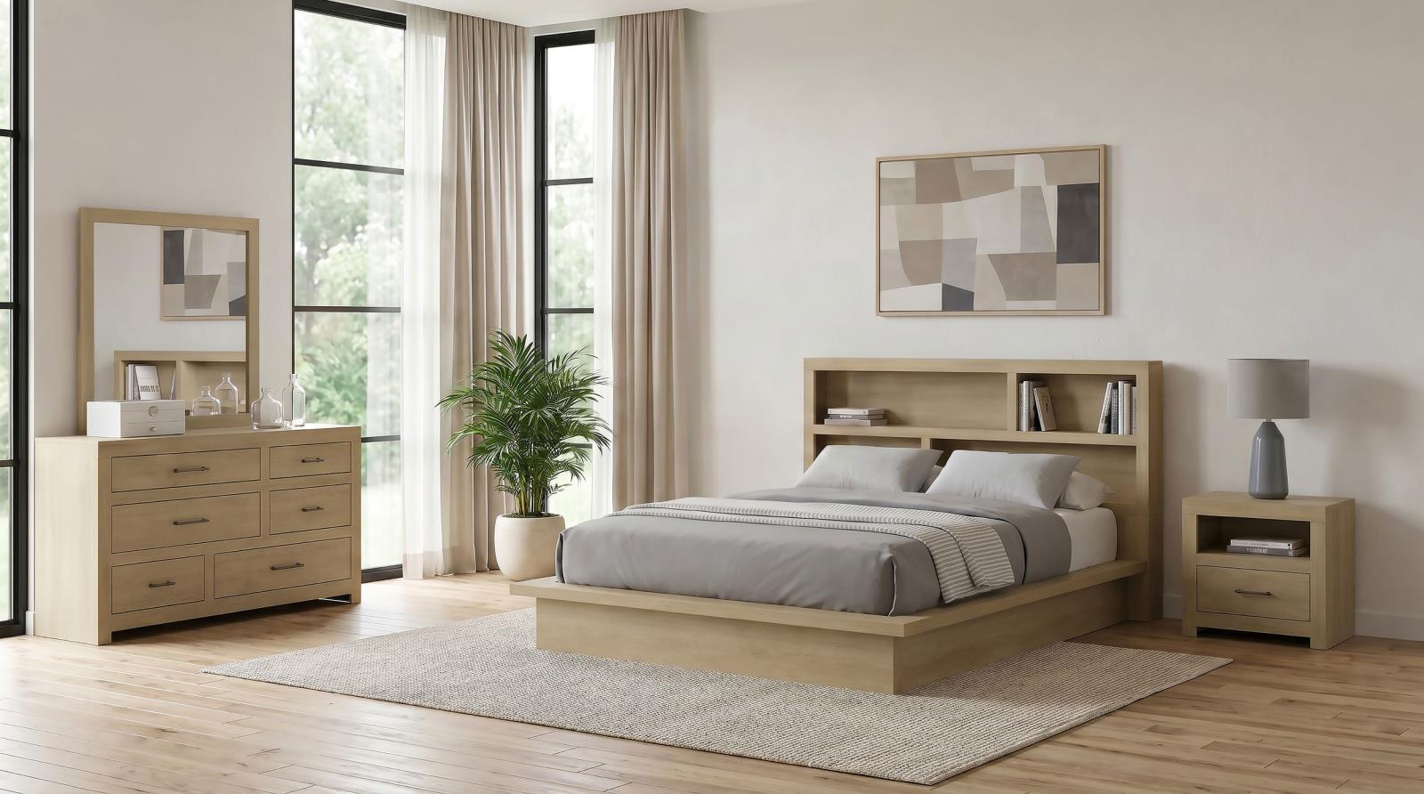 Hendricks Bedroom Set Light Oak