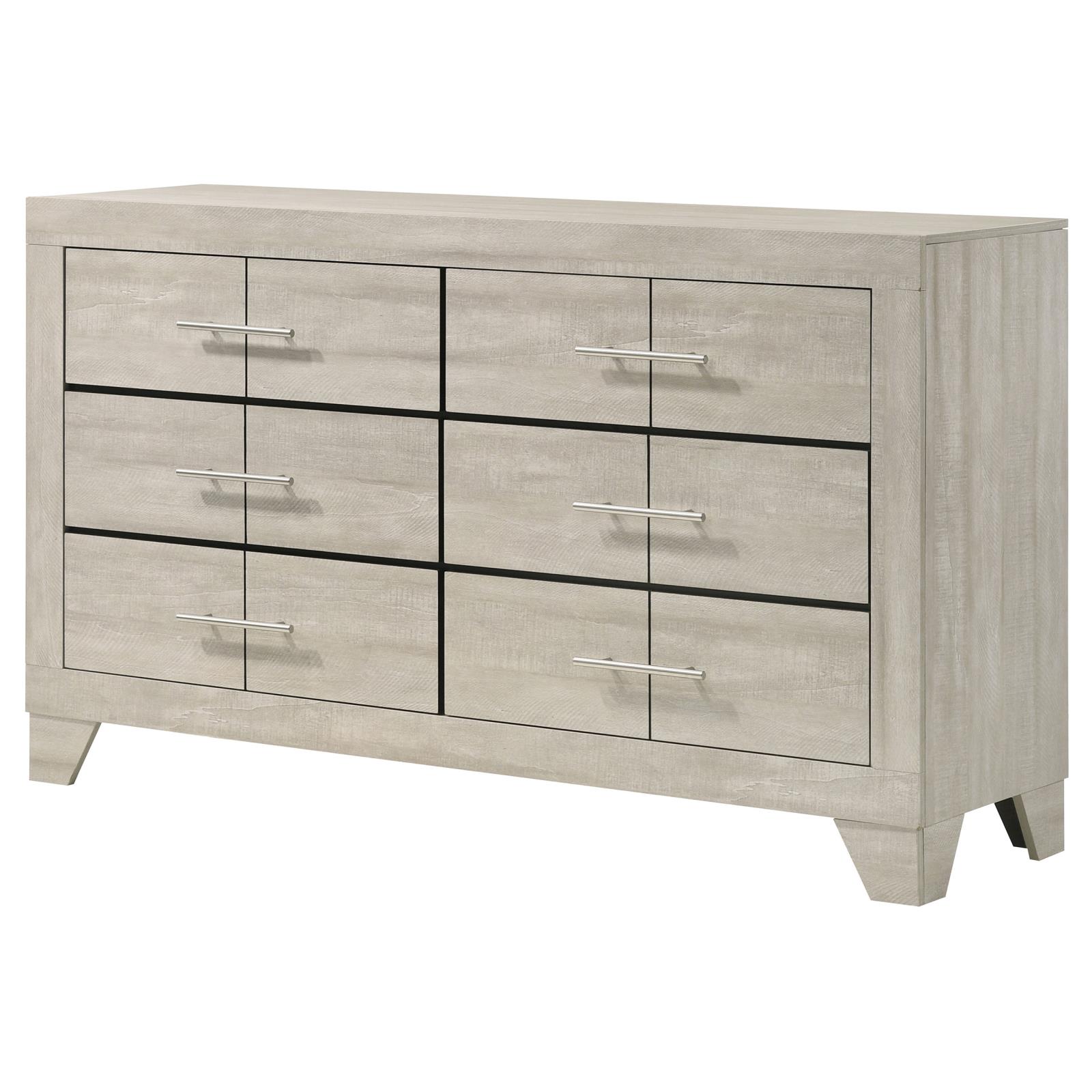 Trenton 6-drawer Bedroom Dresser Rustic Cream - Image 4