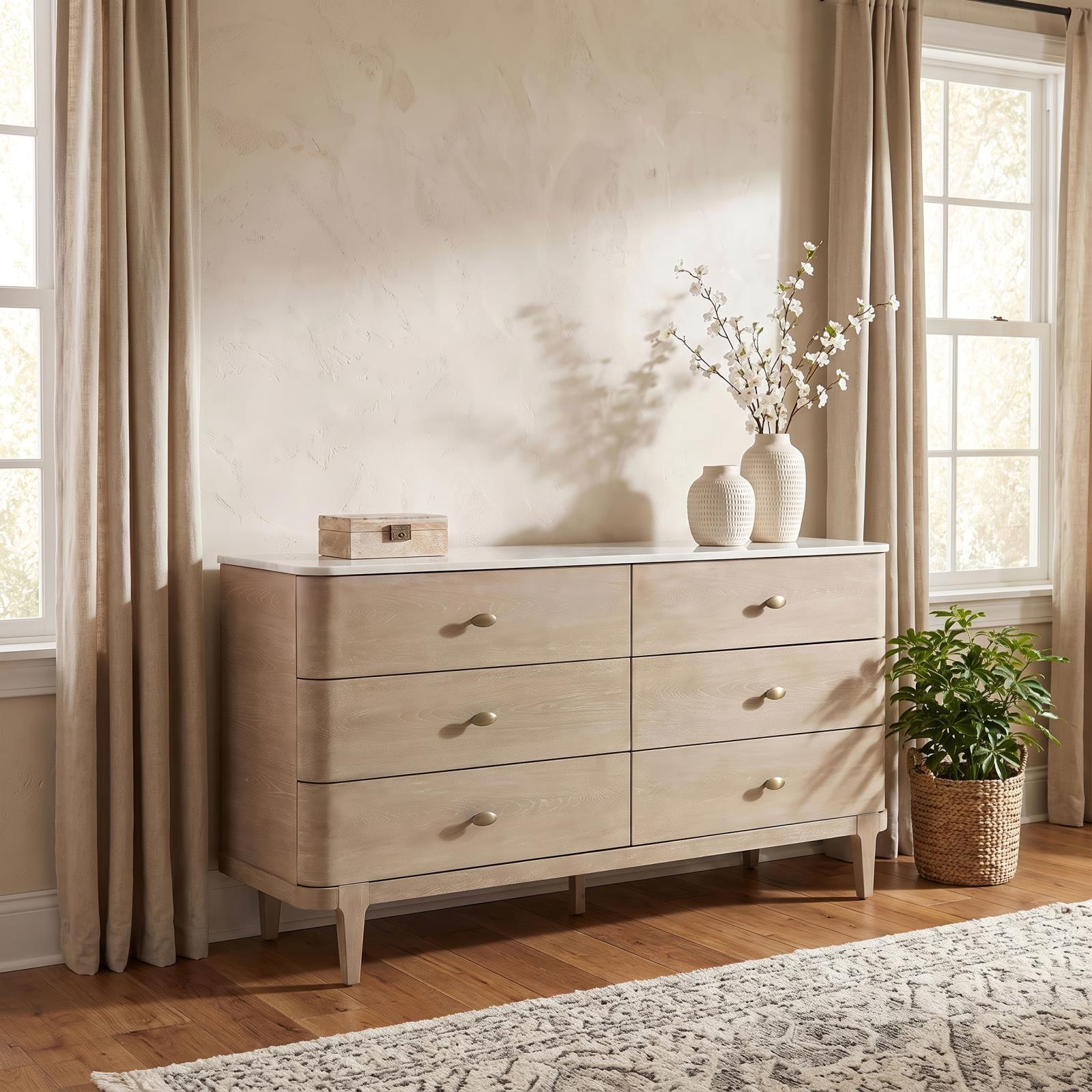 Lucaire 6-drawer Dresser Cabinet Sandstone - Image 2