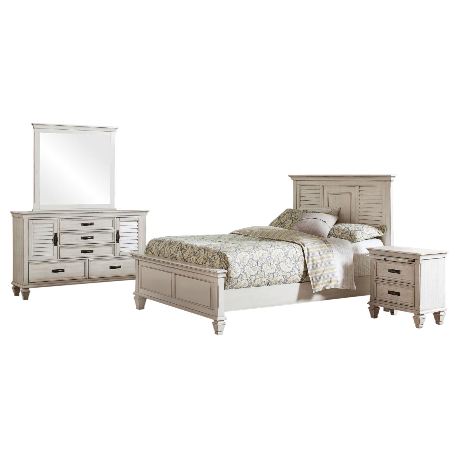Franco Bedroom Set Distressed White - Image 2
