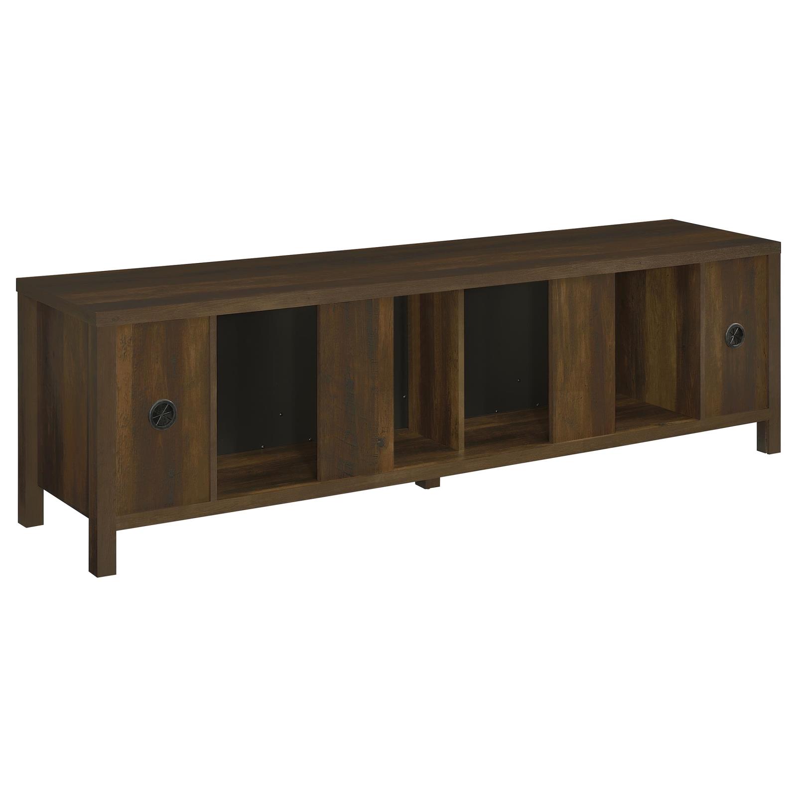 Carey 79-inch TV Stand Fireplace Media Console Dark Pine - Image 7