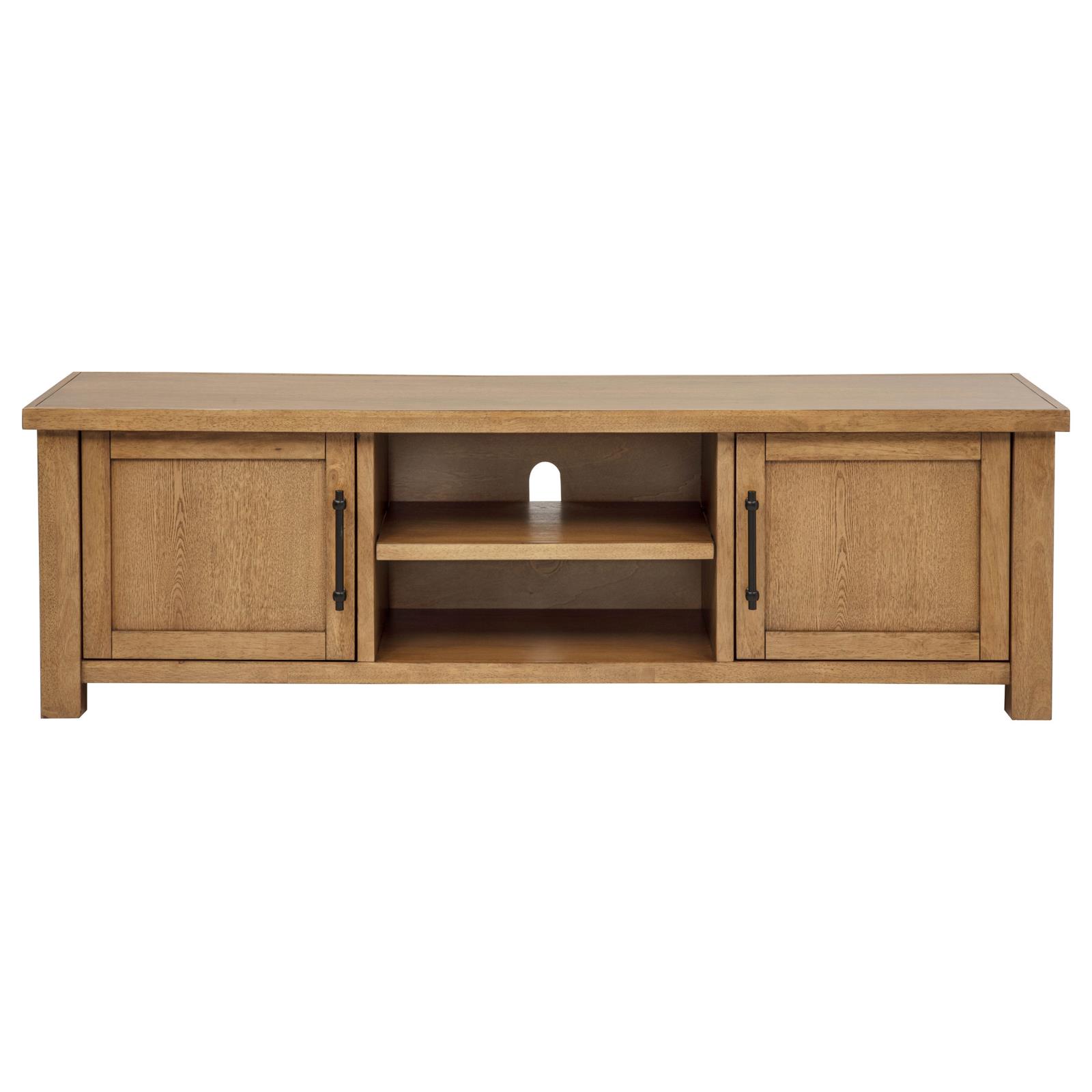 Beasley 2-Door 71-Inch Wood TV Stand Media Console Golden Oak - Image 4