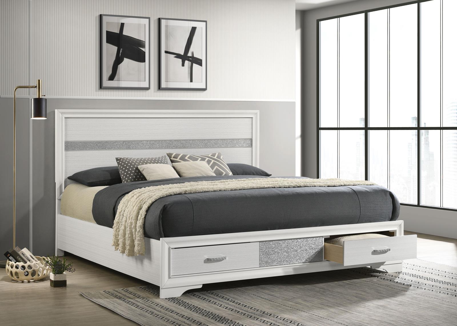 Miranda 51-inch Wood Eastern King Storage Panel Bed - Image 2