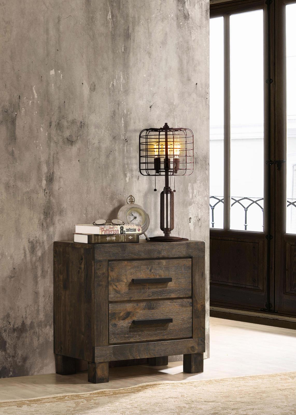 Woodmont 2-drawer Nightstand Rustic Golden Brown - Image 2