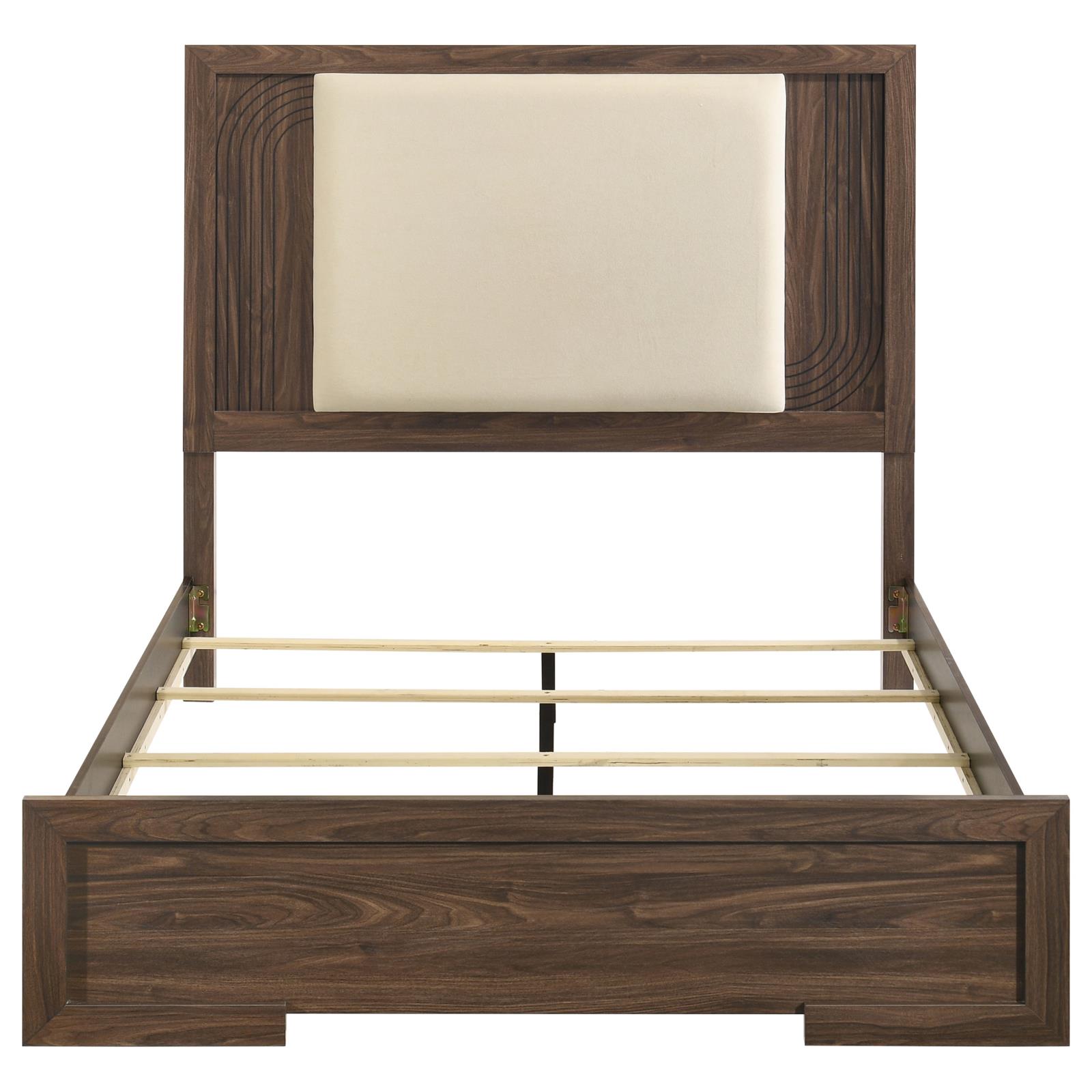 Etienne Queen Velvet Upholstered Panel Bed Walnut - Image 4
