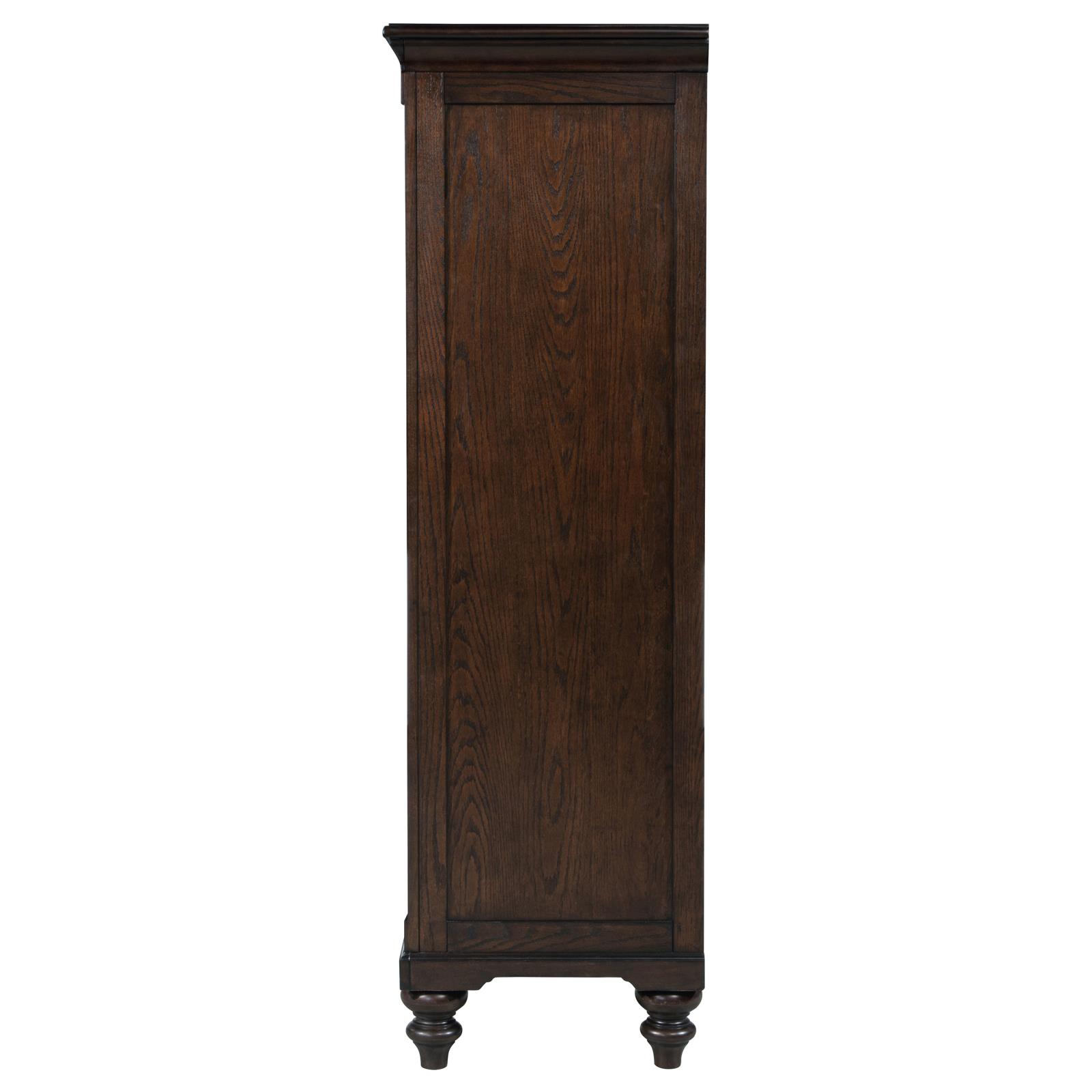 Andover 6-drawer Tempered Glass Door Chest Dark Oak - Image 4