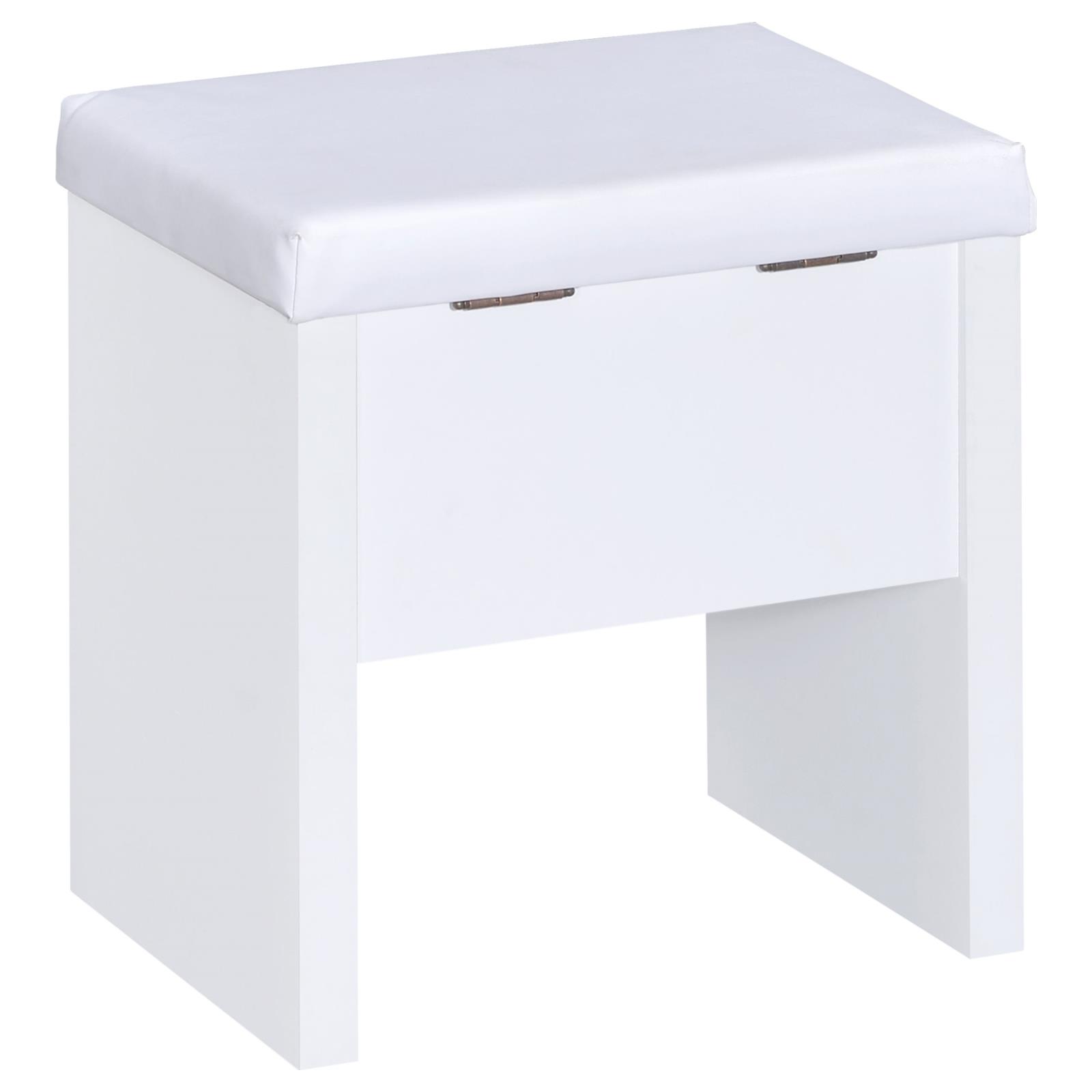 Harvey Vanity Set with Lift-Top Stool White - Image 16