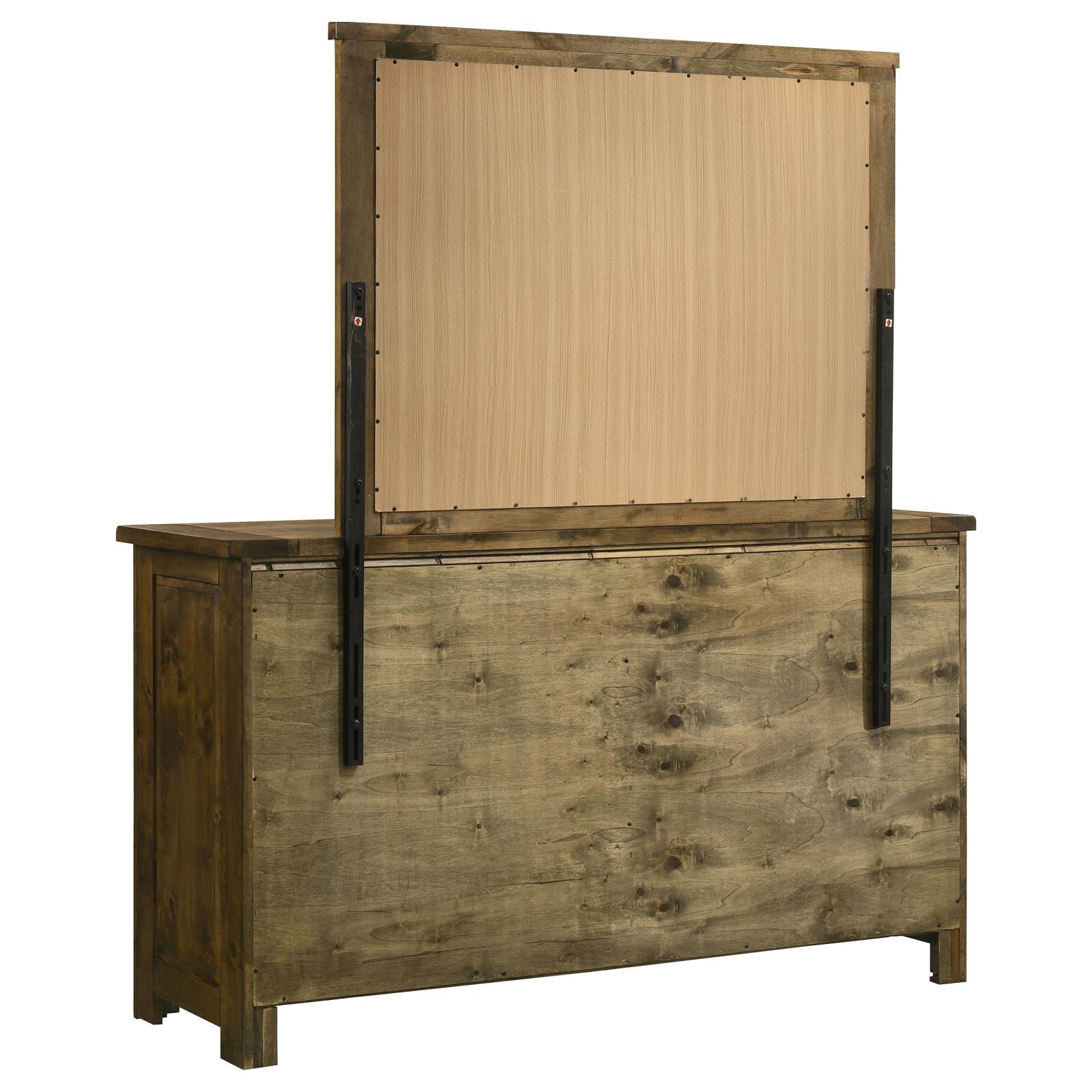 Doherty 6-drawer Dresser with Mirror Rustic Brown - Image 6
