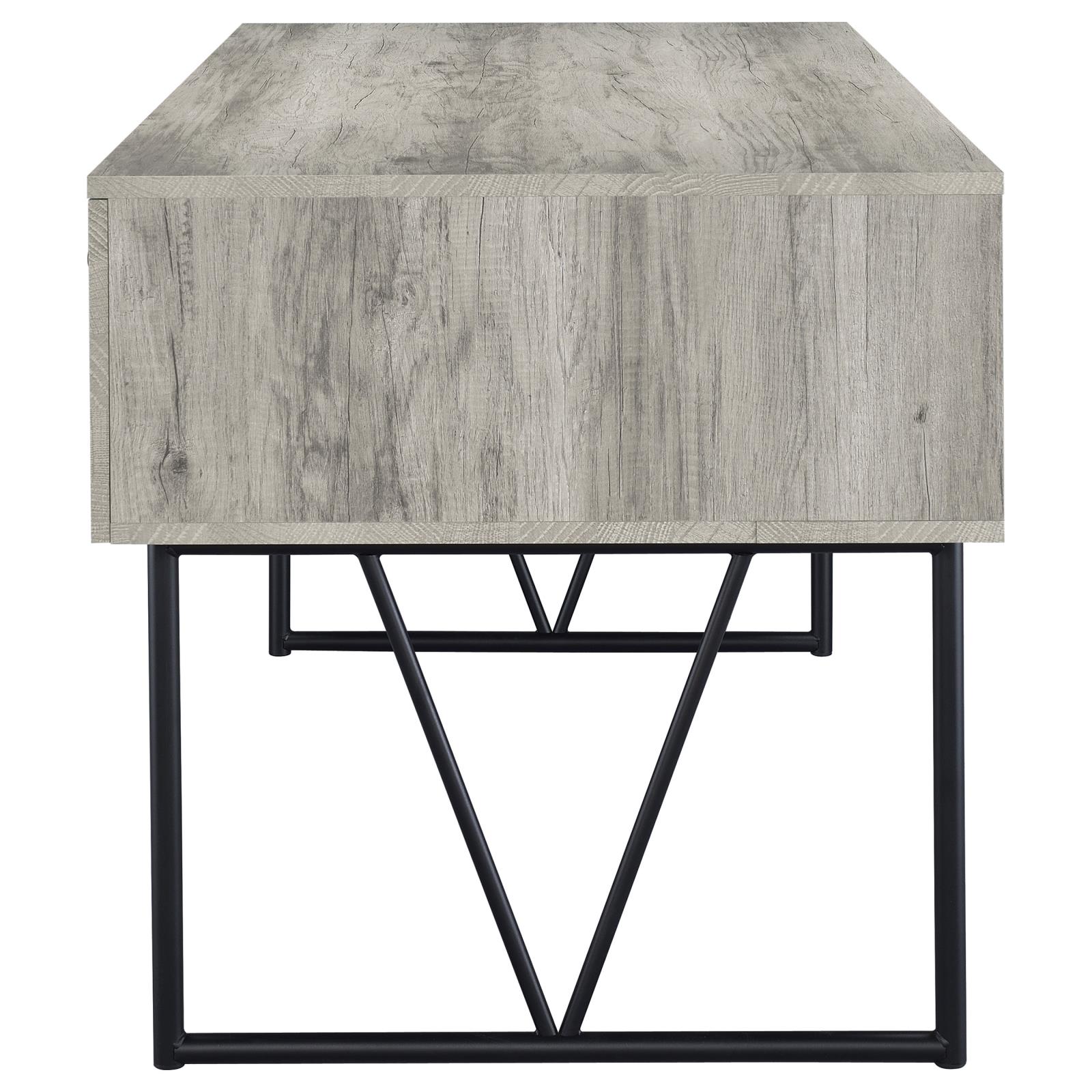 Analiese 63-inch 4-drawer Writing Desk Grey Driftwood - Image 6
