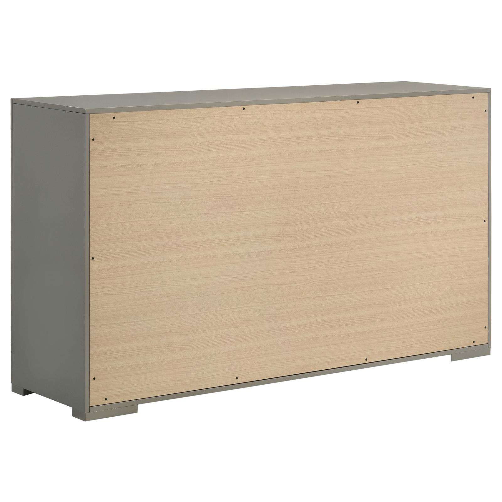 Ives 6-drawer Dresser Cabinet Grey High Gloss - Image 6