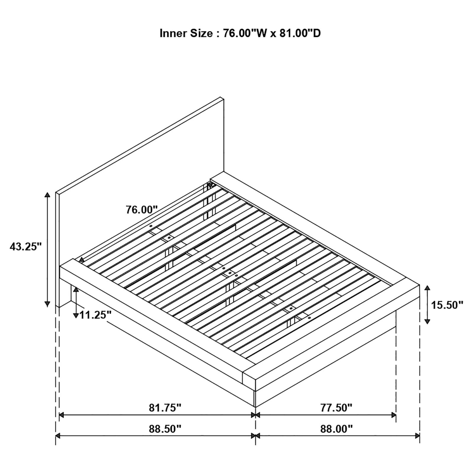 Jessica Wood Eastern King LED Panel Bed Snow White - Image 6