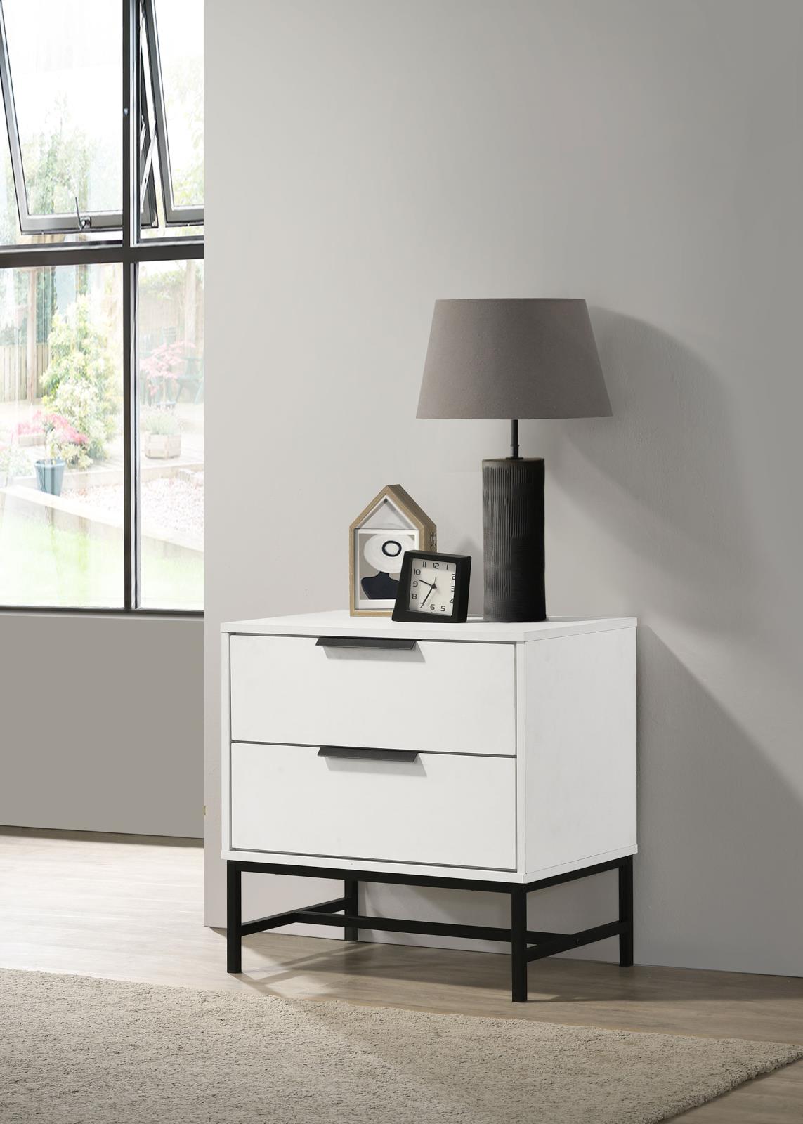 Sonora 2-drawer Nightstand Bedside Table White - Image 2