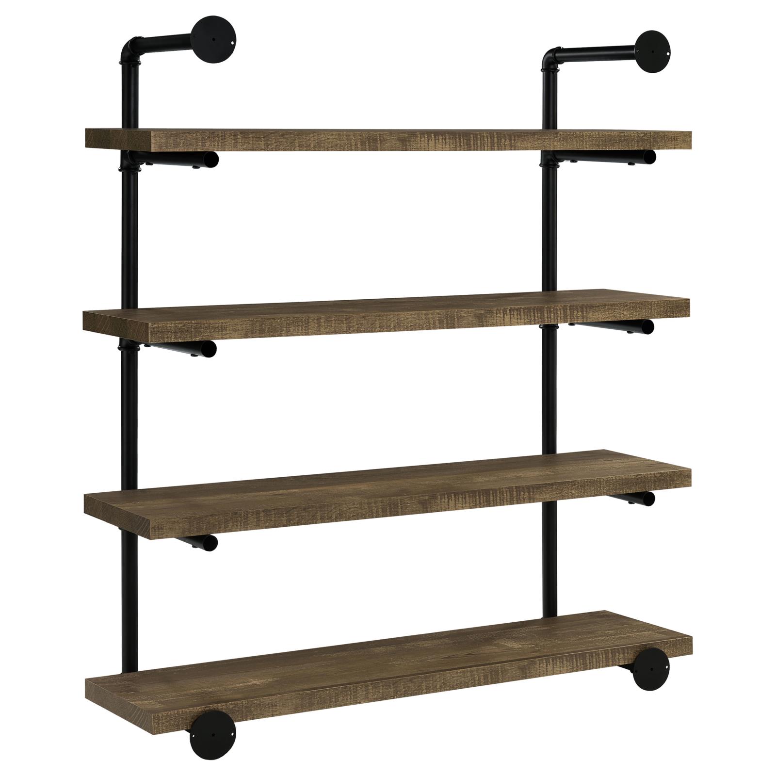 Elmcrest 39-inch 4-shelf Wall Bookshelf Rustic Oak - Image 5