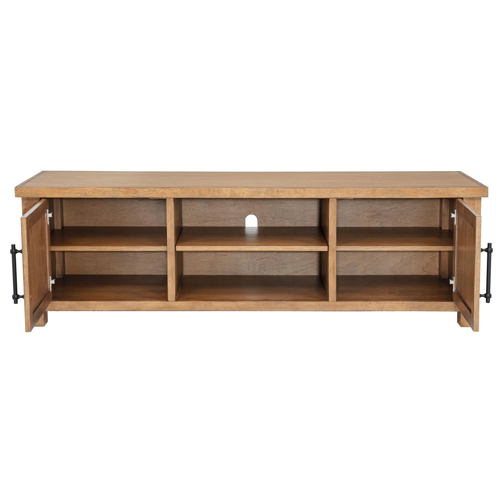 Beasley 2-Door 71-Inch Wood TV Stand Media Console Golden Oak - Image 5