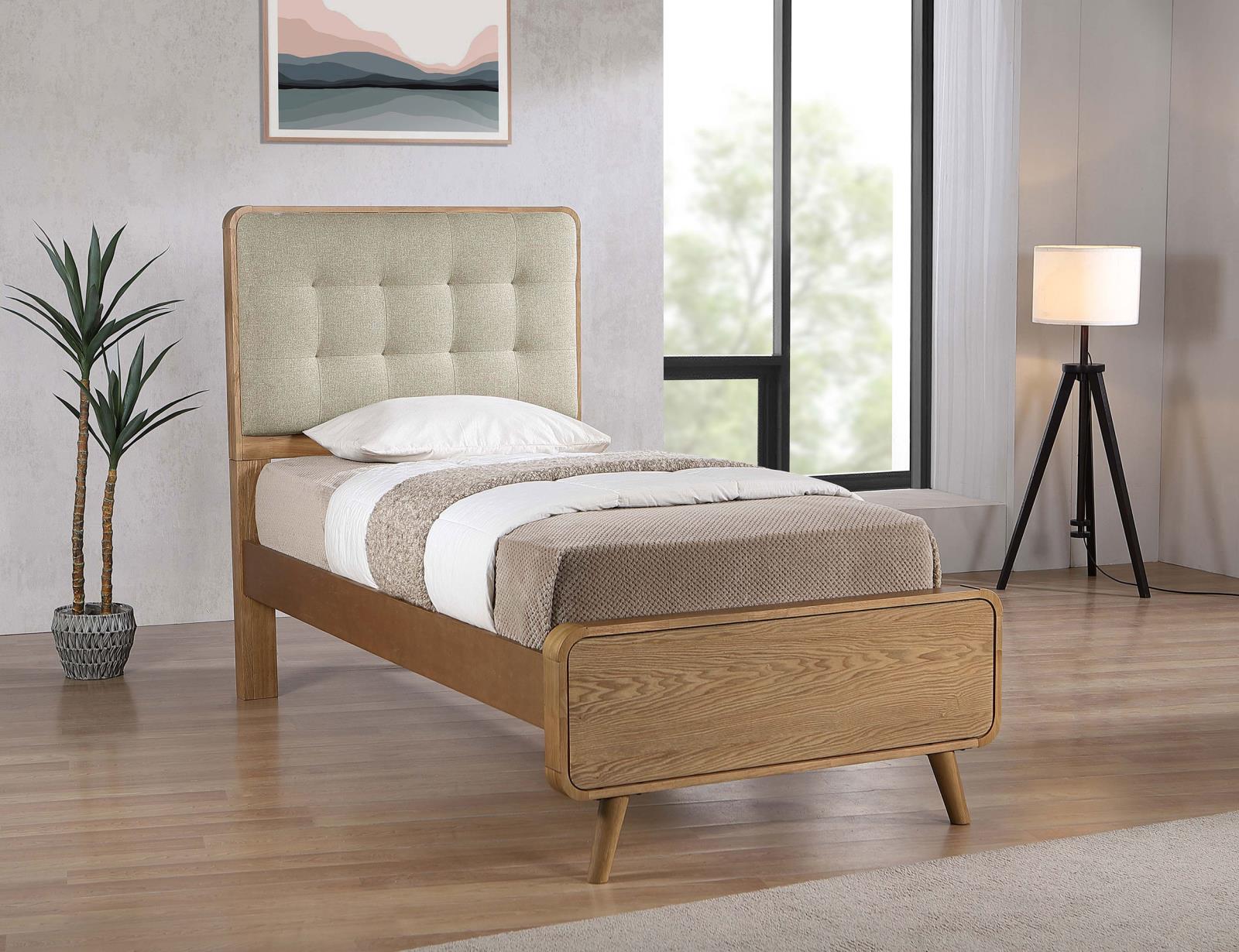 Robyn Wood Twin Platform Bed Light Ash - Image 2