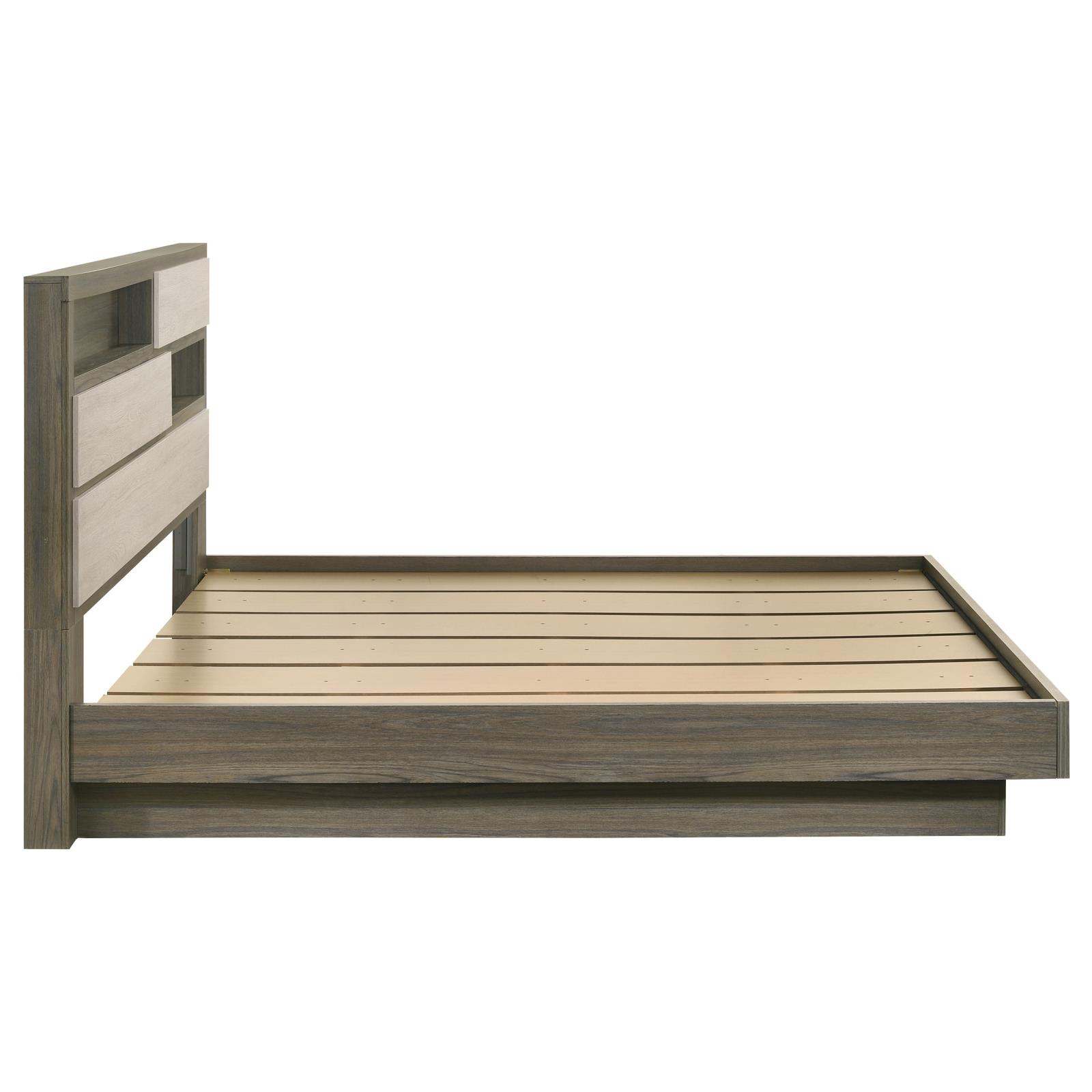 Fenwick Eastern King Bed Bookcase Headboard Grey Oak - Image 6
