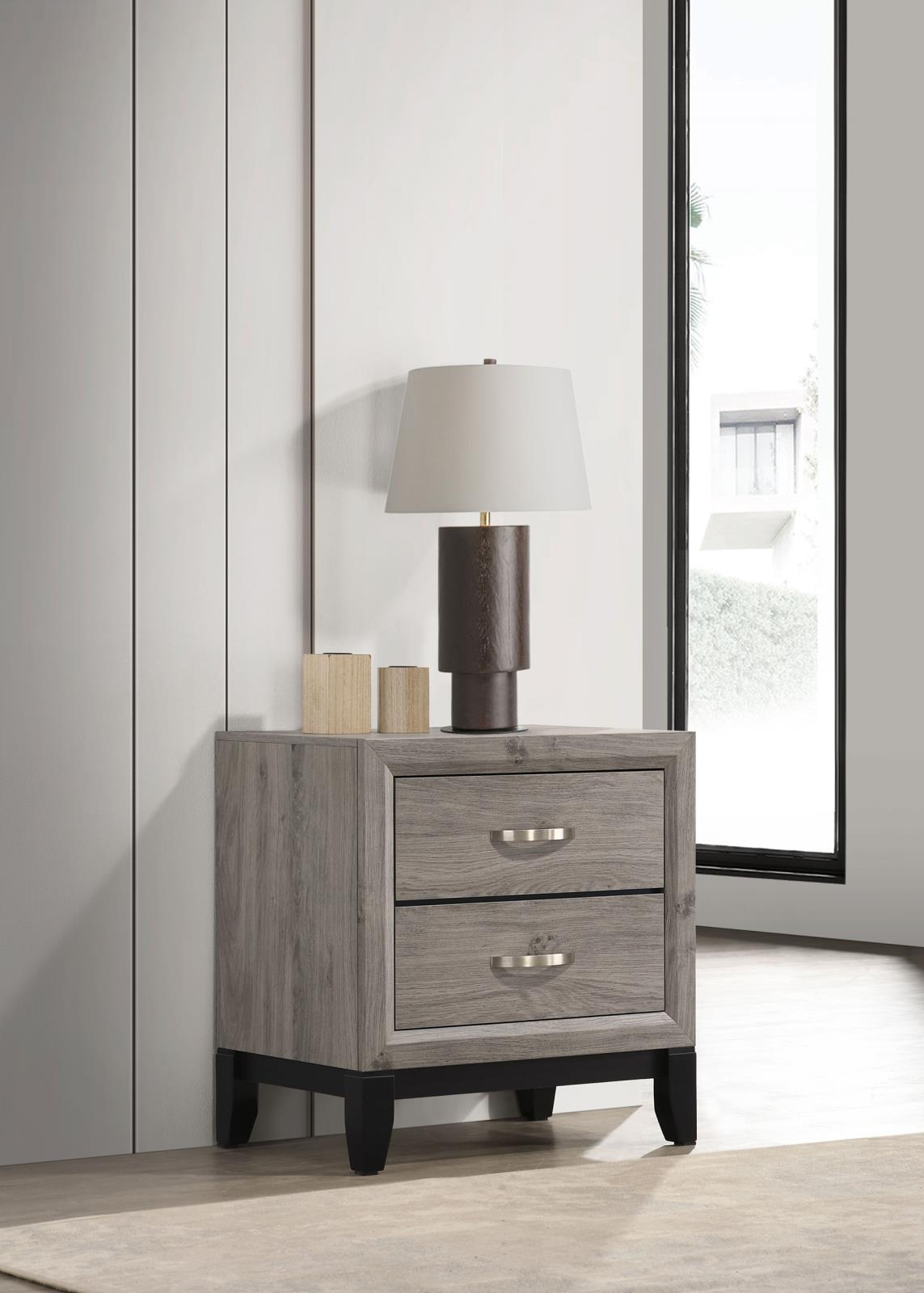 Valen 2-drawer Nightstand Bedside Table Light Taupe - Image 2