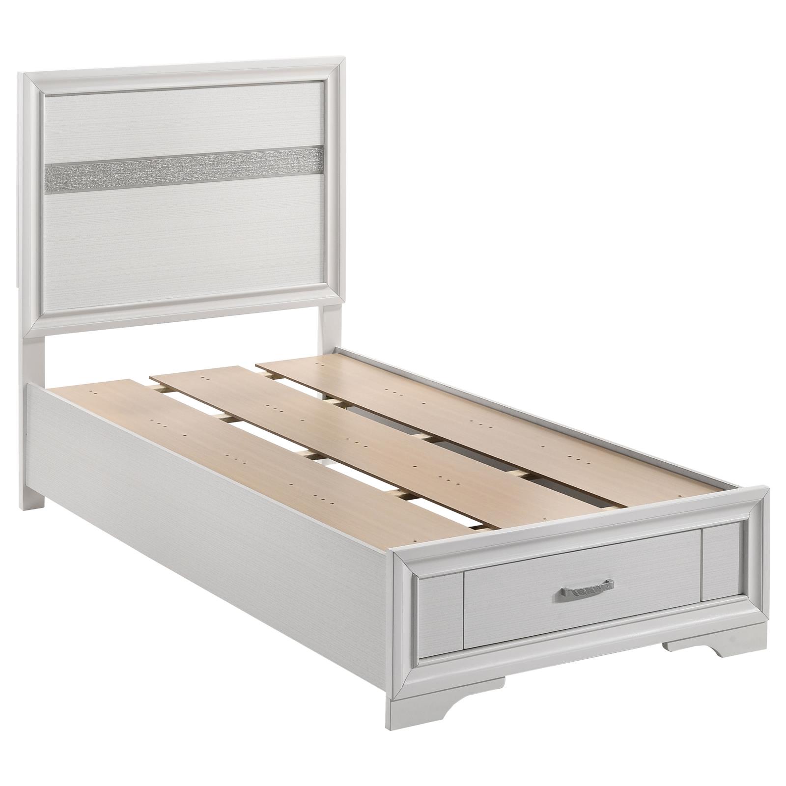 Miranda 51-inch Wood Twin Storage Panel Bed
