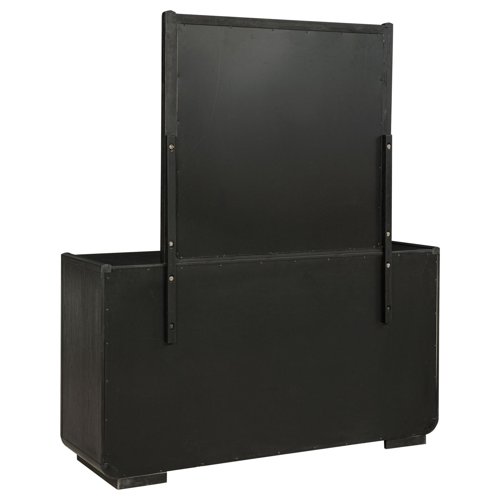 Leandro 8-drawer Bedroom Dresser with Mirror Burnished Black - Image 6
