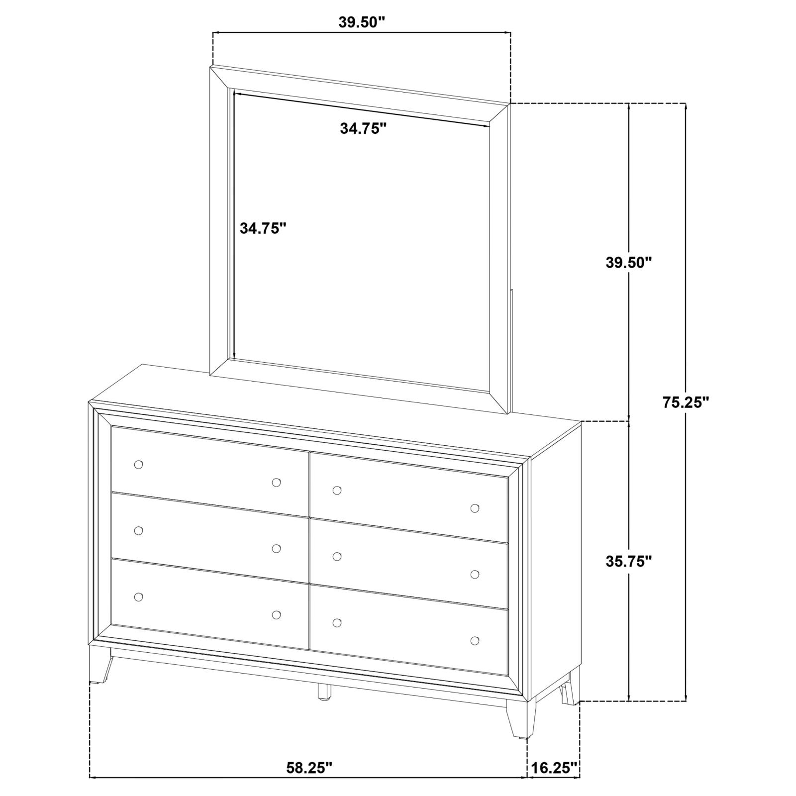 Welsley 6-drawer Dresser and Mirror Walnut - Image 13