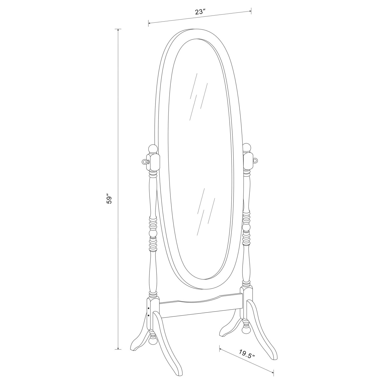 Foyet Wood Adjustable Full Length Cheval Mirror White - Image 8
