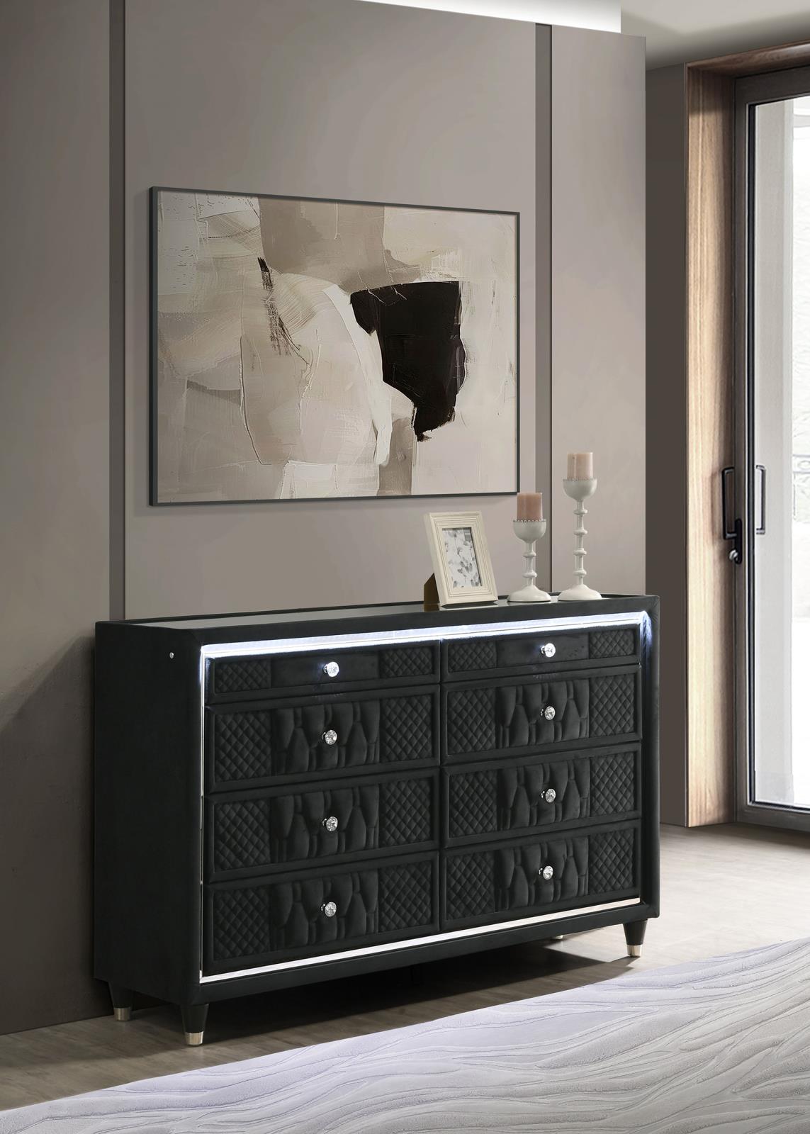 Lorient 8-drawer LED Bedroom Dresser Cabinet - Image 18