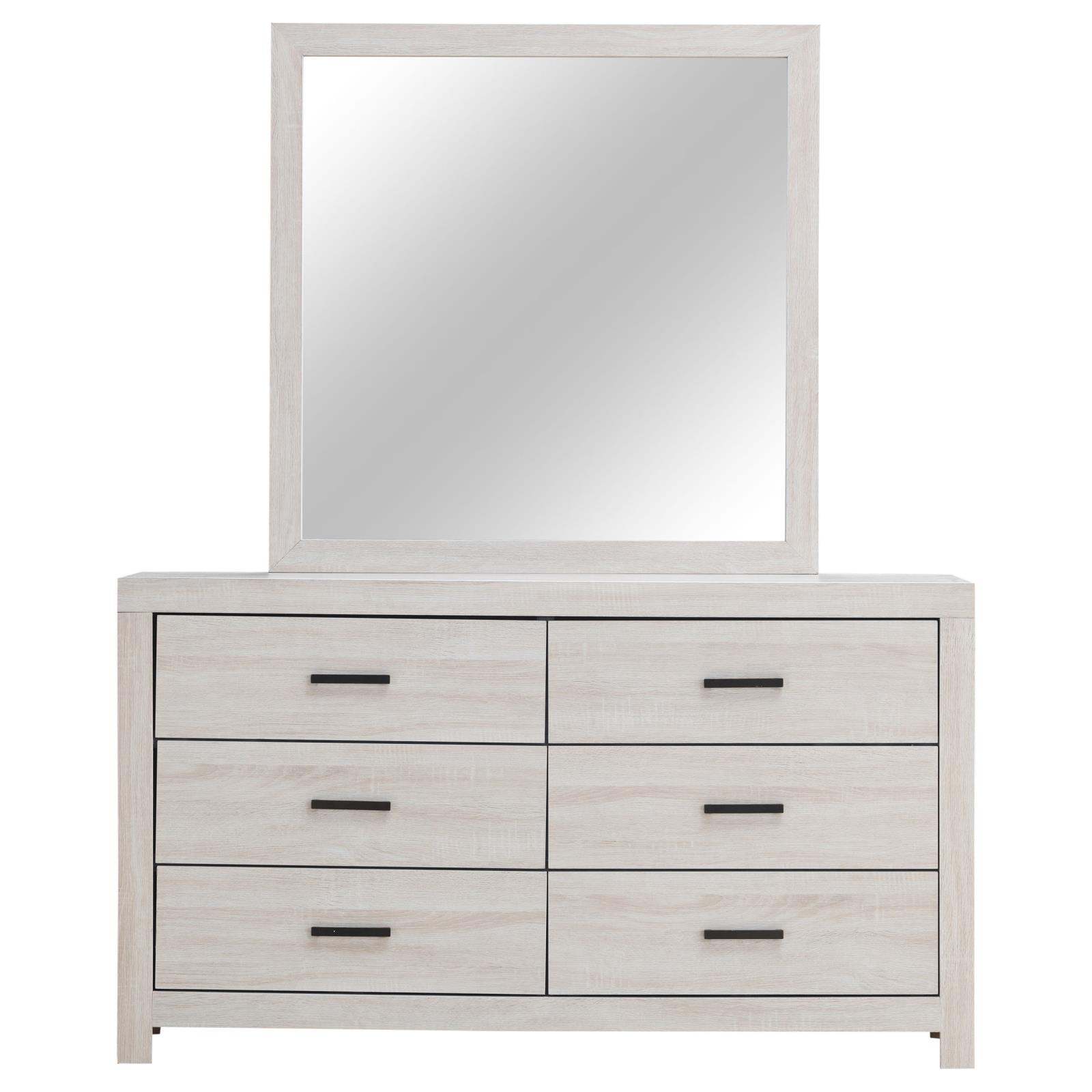 Brantford 6-drawer Dresser with Mirror Coastal White - Image 3