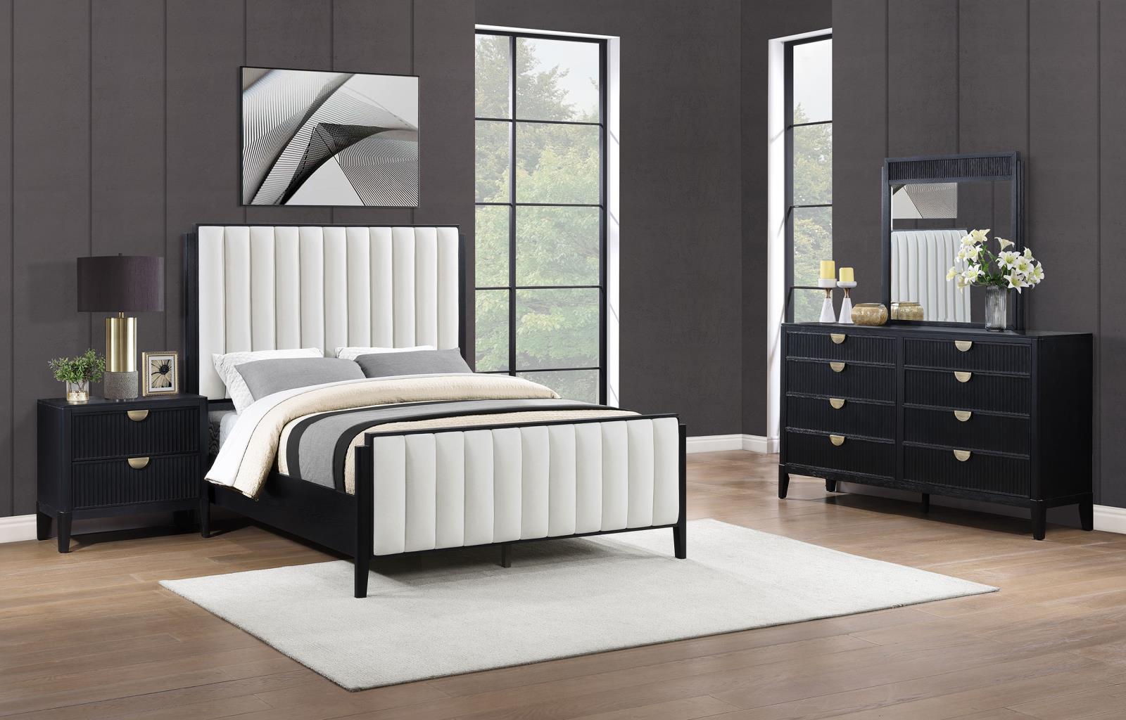 Brookmead Upholstered Bedroom Set Black - Image 2